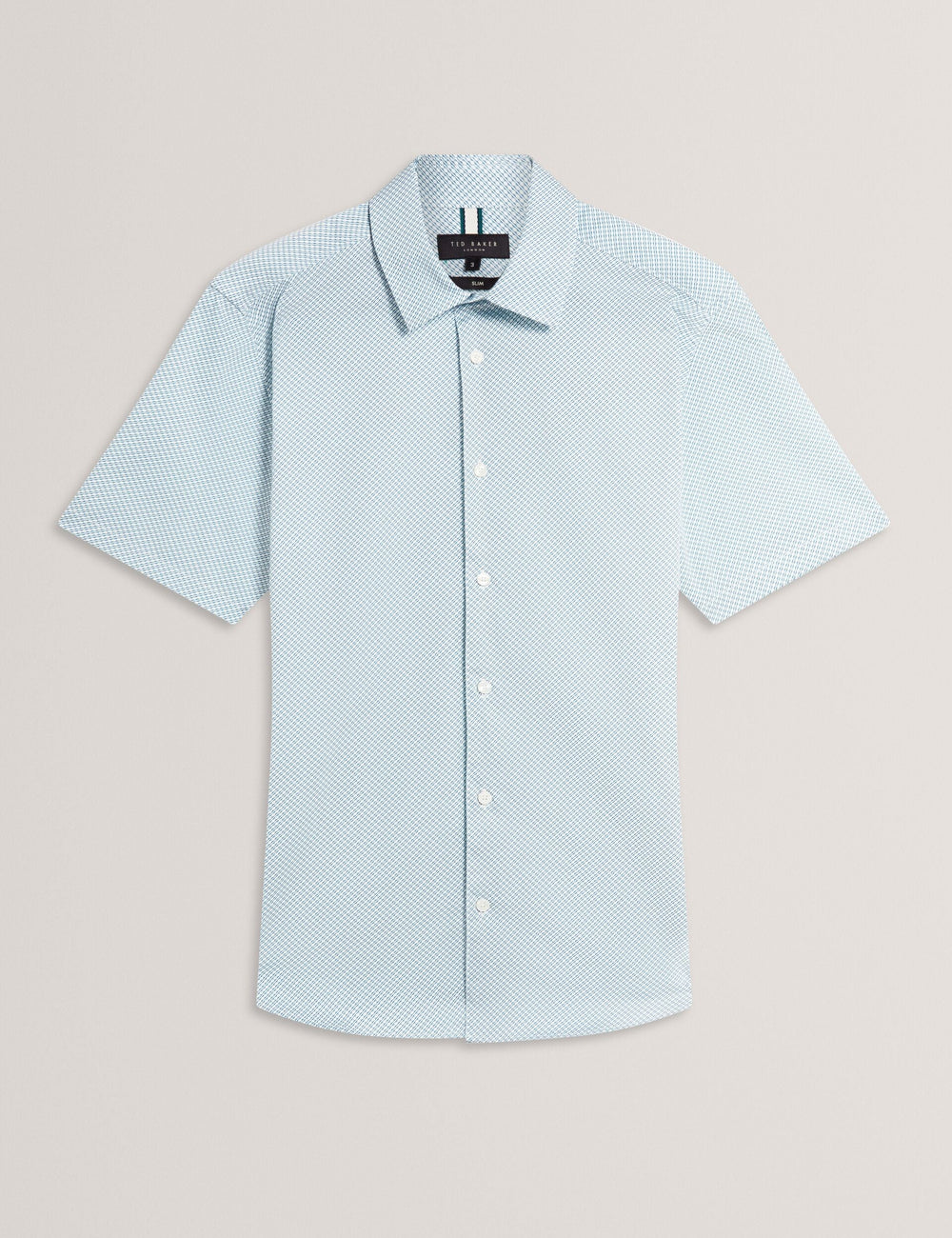Men ROMMANN Micro Geo Print Slim Short Sleeve Shirt - Ted Baker