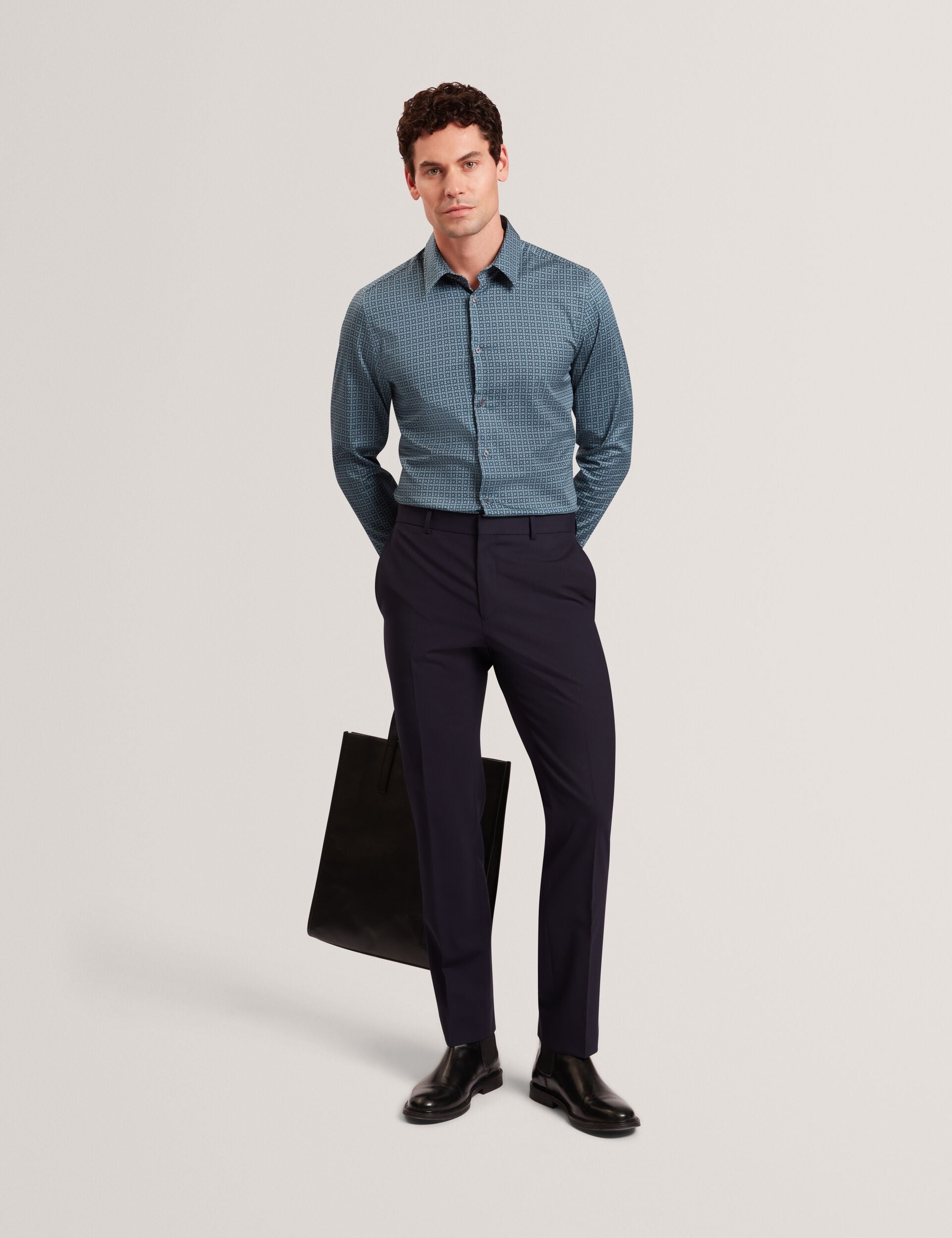 Men|Sale CAYLAXE Slim Fit Geo Print Cotton Blend Shirt - Ted Baker