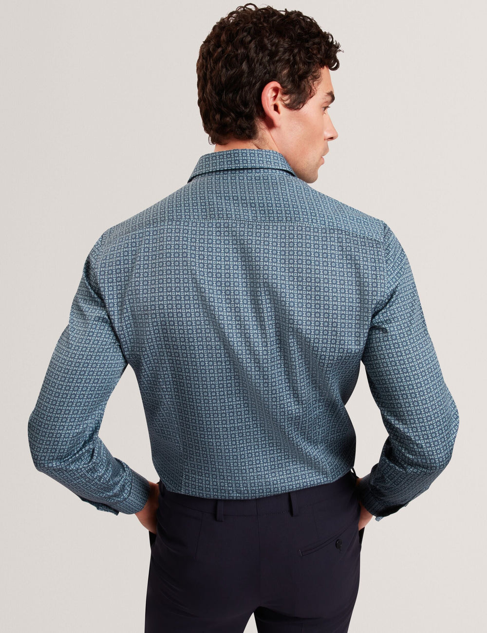 Men|Sale CAYLAXE Slim Fit Geo Print Cotton Blend Shirt - Ted Baker