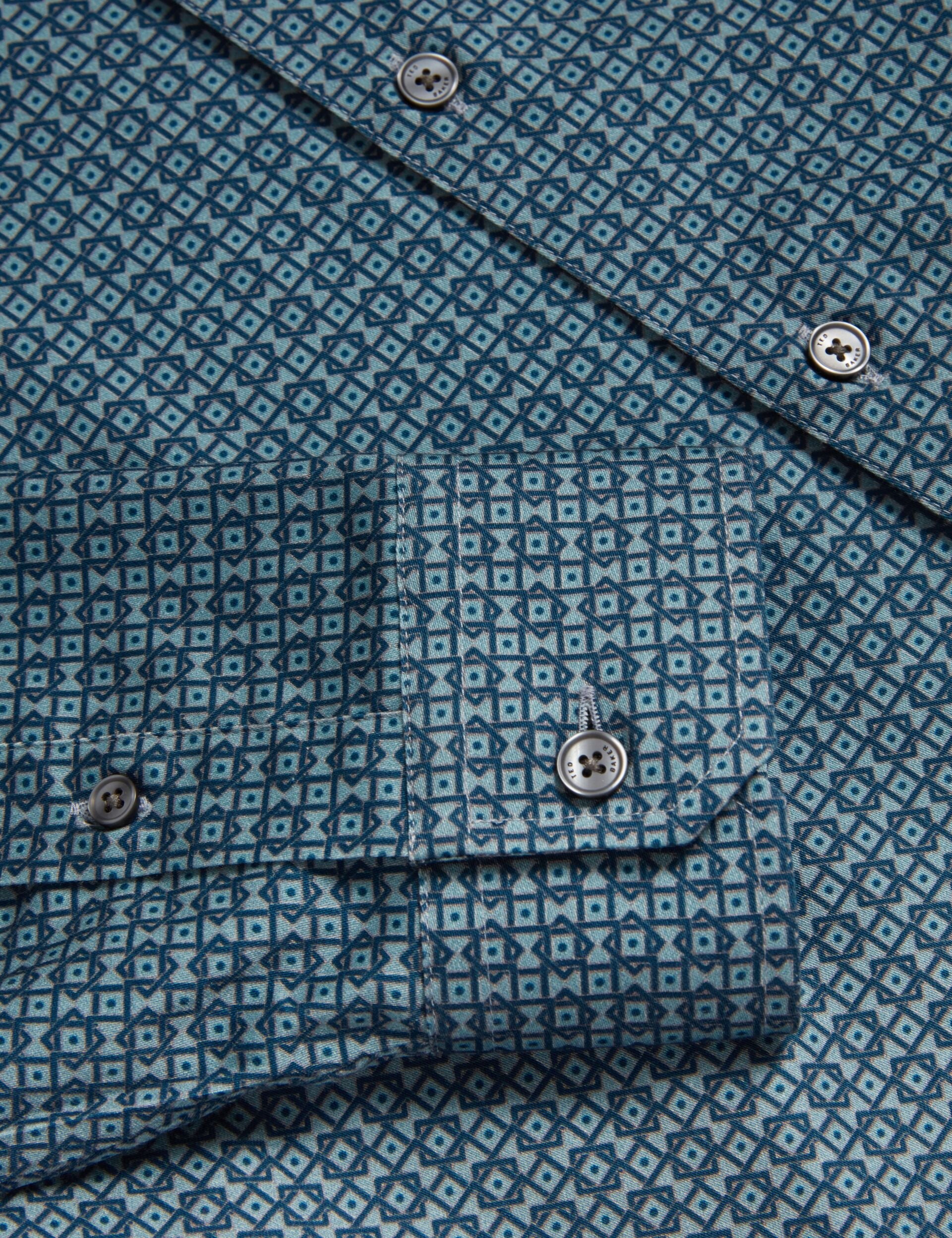 Men|Sale CAYLAXE Slim Fit Geo Print Cotton Blend Shirt - Ted Baker