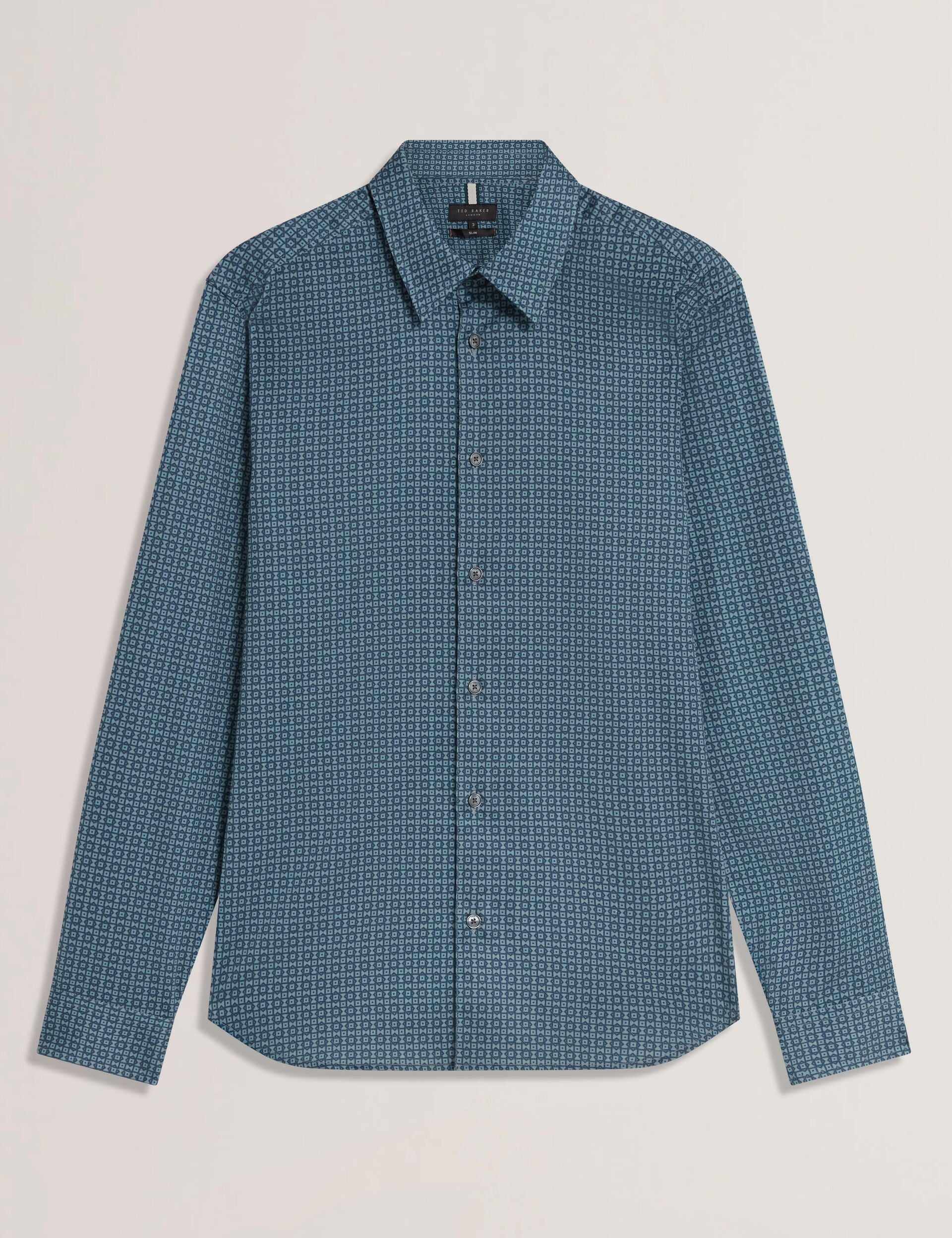 Men|Sale CAYLAXE Slim Fit Geo Print Cotton Blend Shirt - Ted Baker