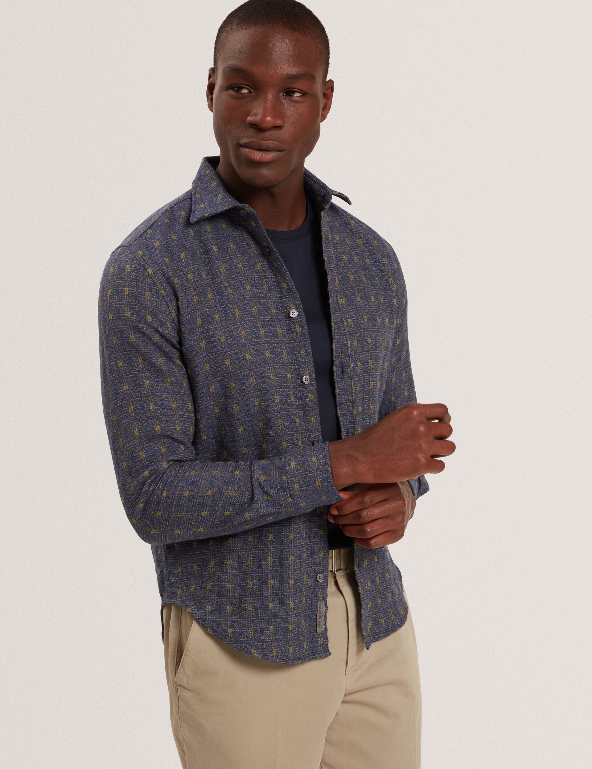 Men|Sale VYSER Jacquard Check Woven Long Sleeve Shirt - Ted Baker