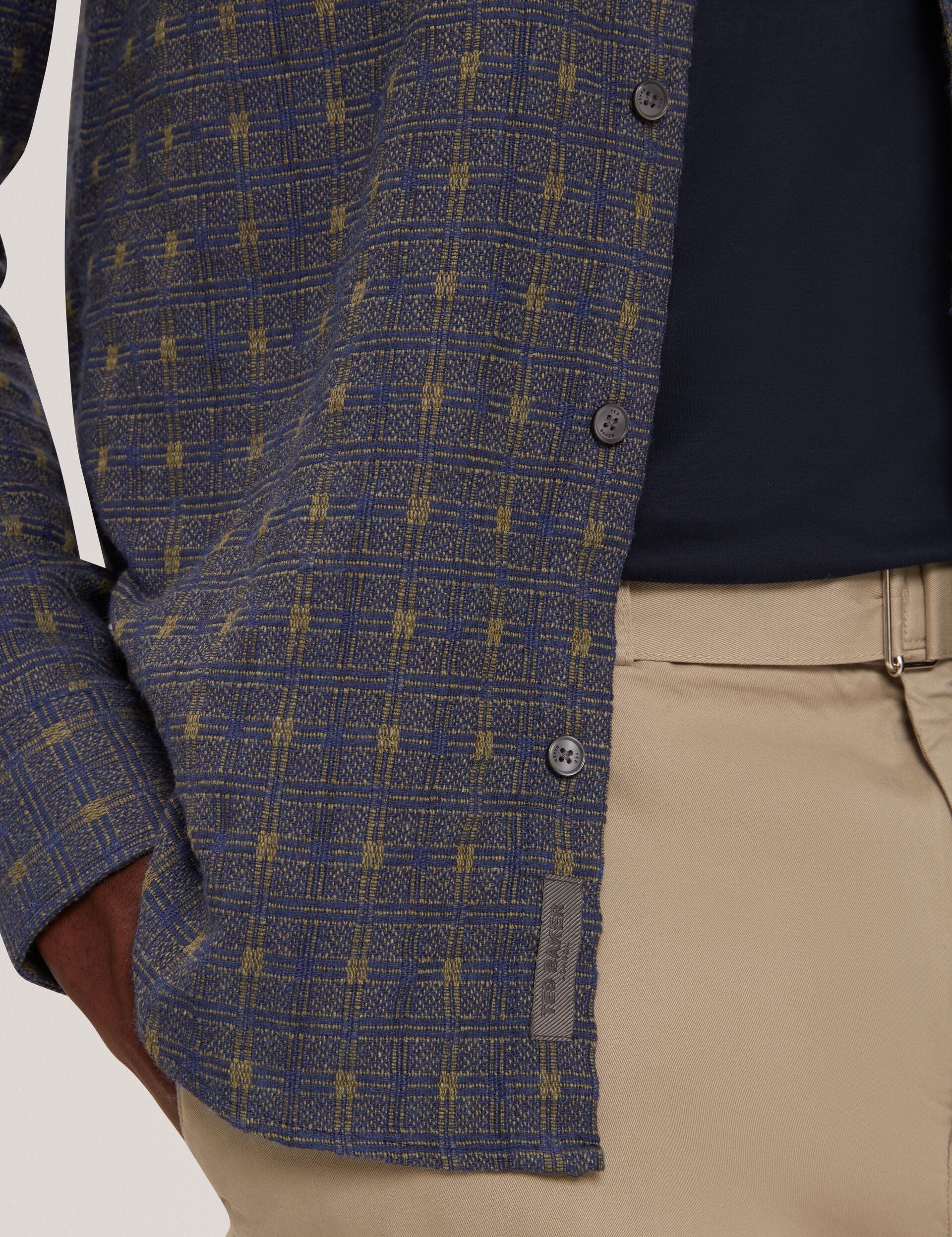 Men|Sale VYSER Jacquard Check Woven Long Sleeve Shirt - Ted Baker