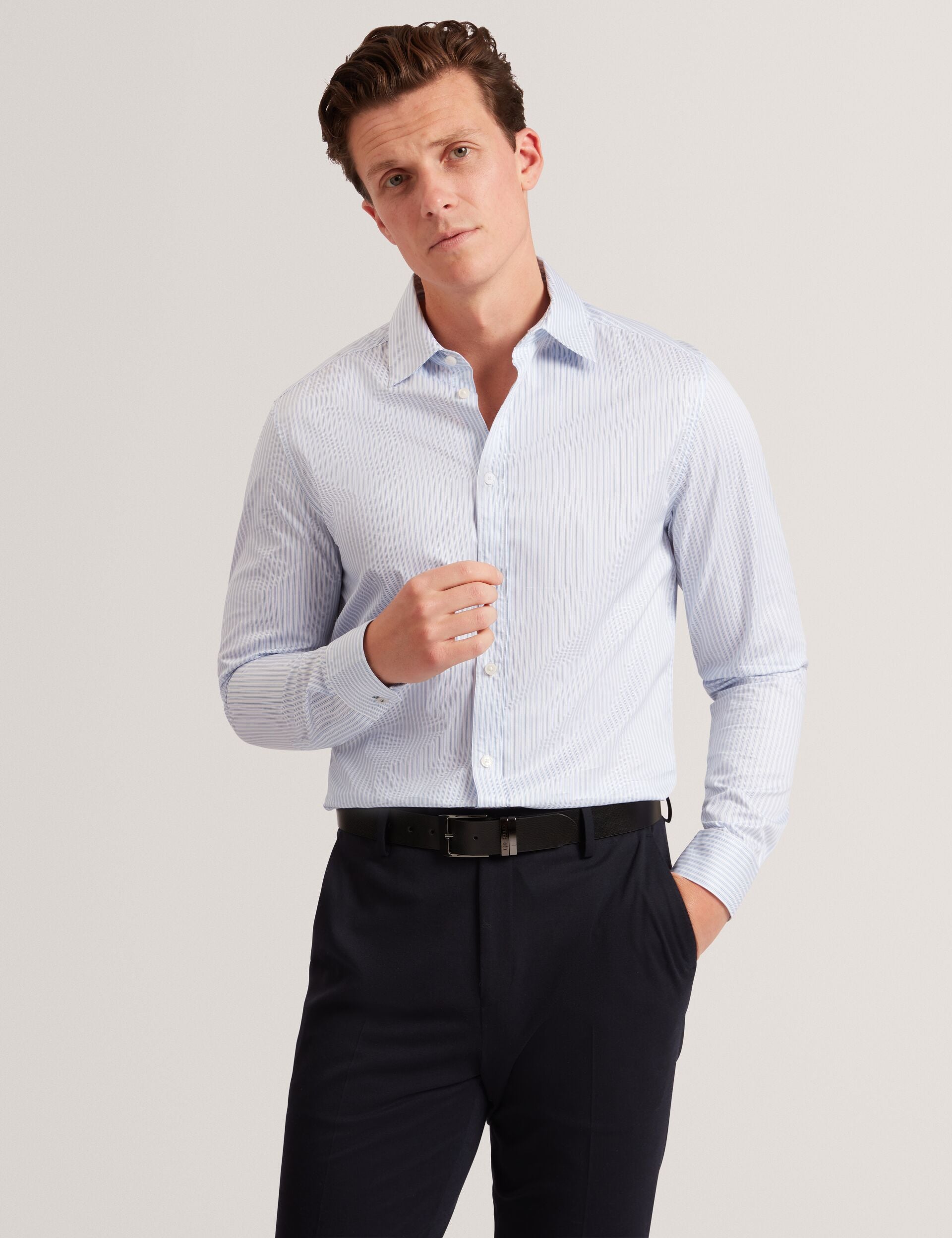 Men|Sale SOHOE Striped Cotton Long Sleeve Shirt - Ted Baker