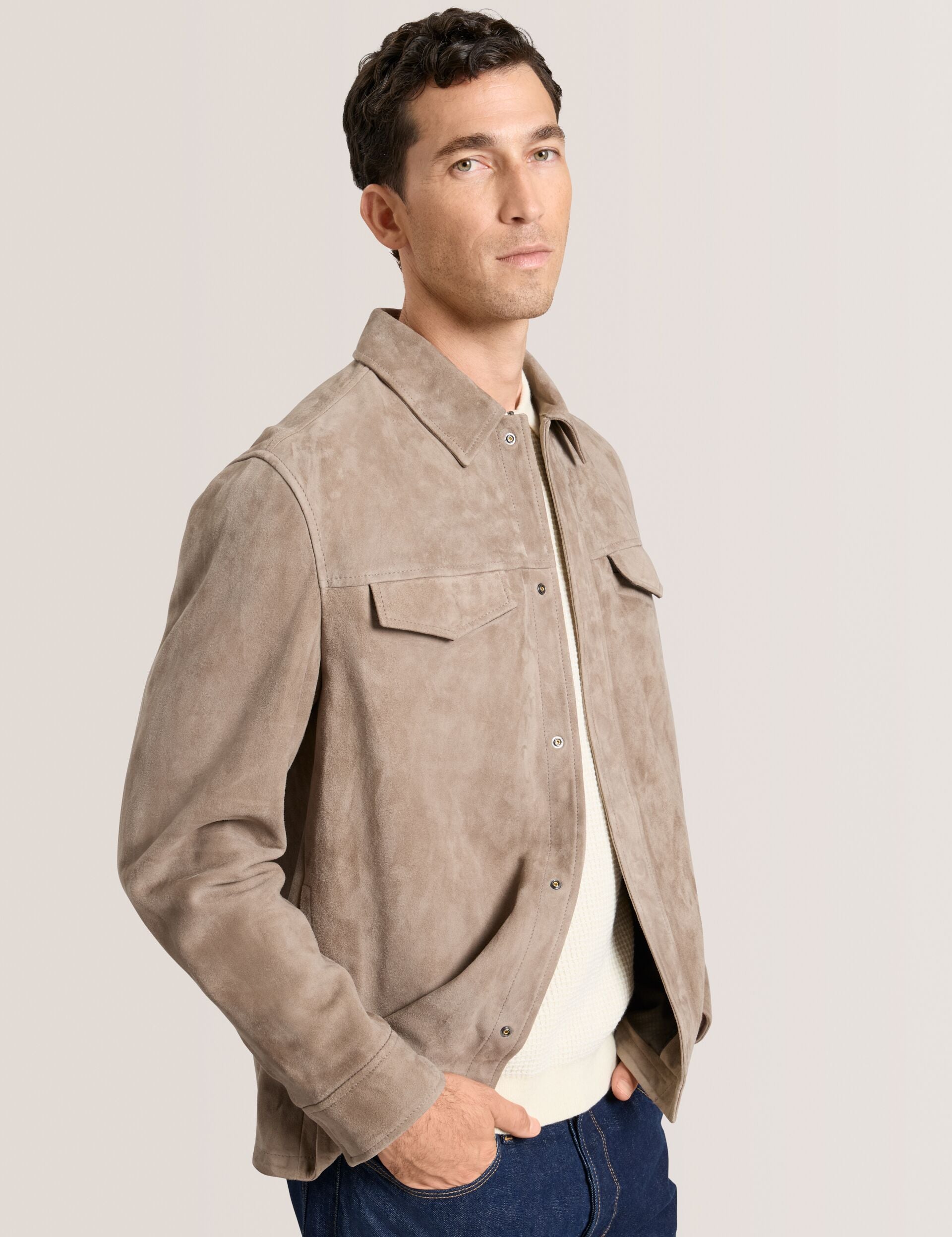 Men|Sale WILBUR - Suede Shirt Jacket - Ted Baker