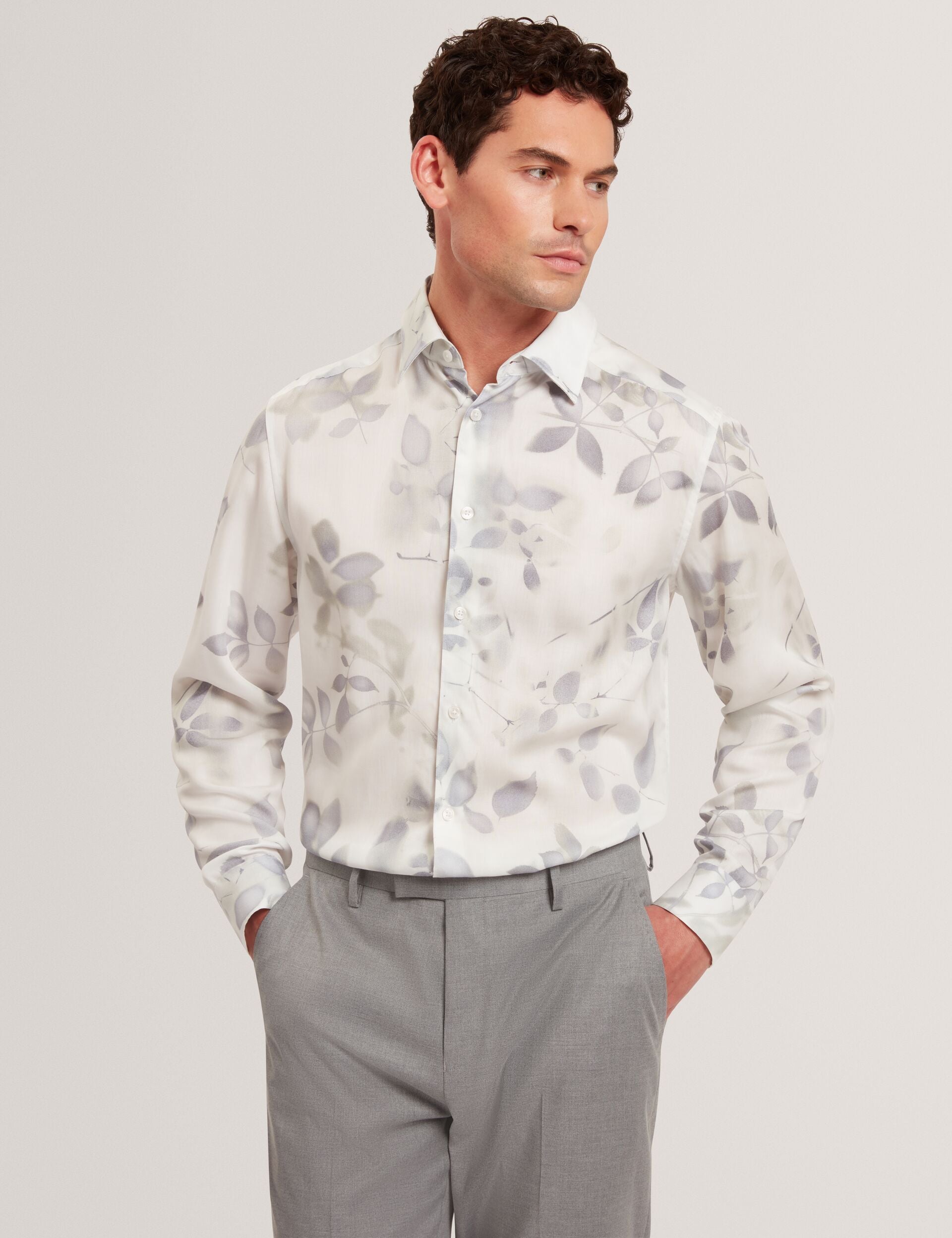 Men|Sale KALMILL Photograhic Leaf Print Regular Fit Shirt - Ted Baker