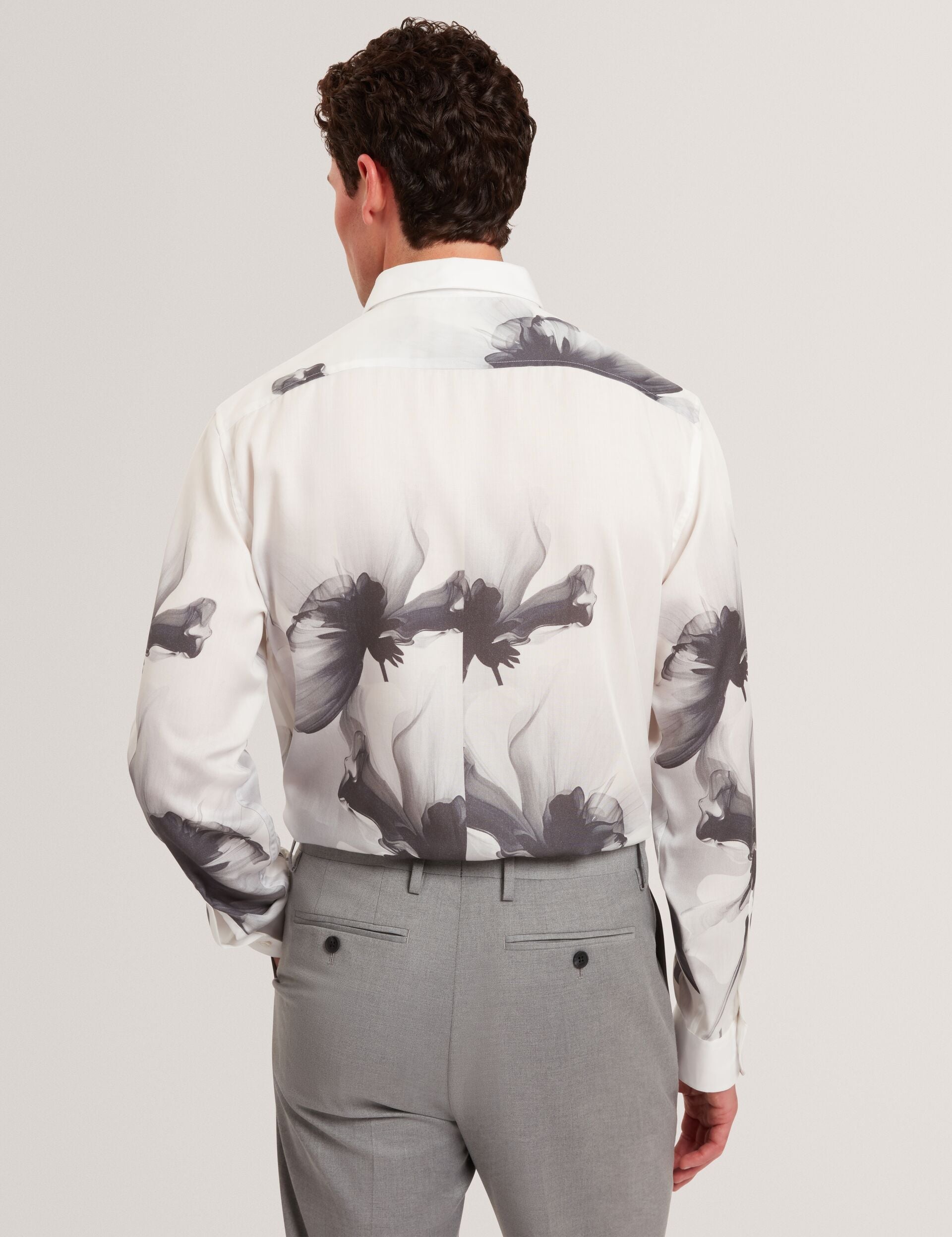 Men|Sale AMUND Monochrome Floral Long Sleeve Shirt - Ted Baker