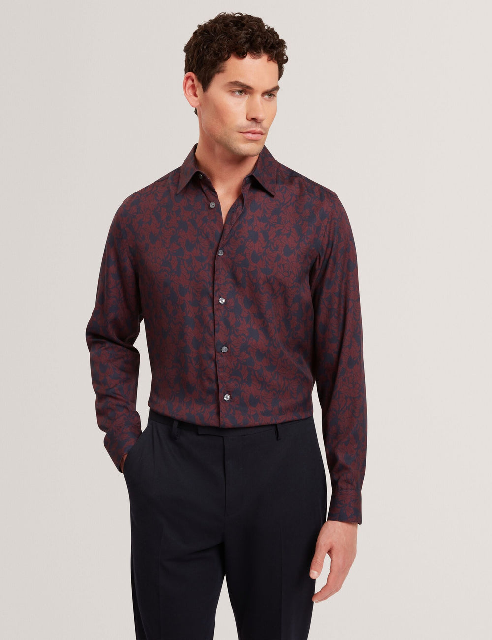 Men|Sale AKSELLE Dark Floral Print Woven Shirt - Ted Baker