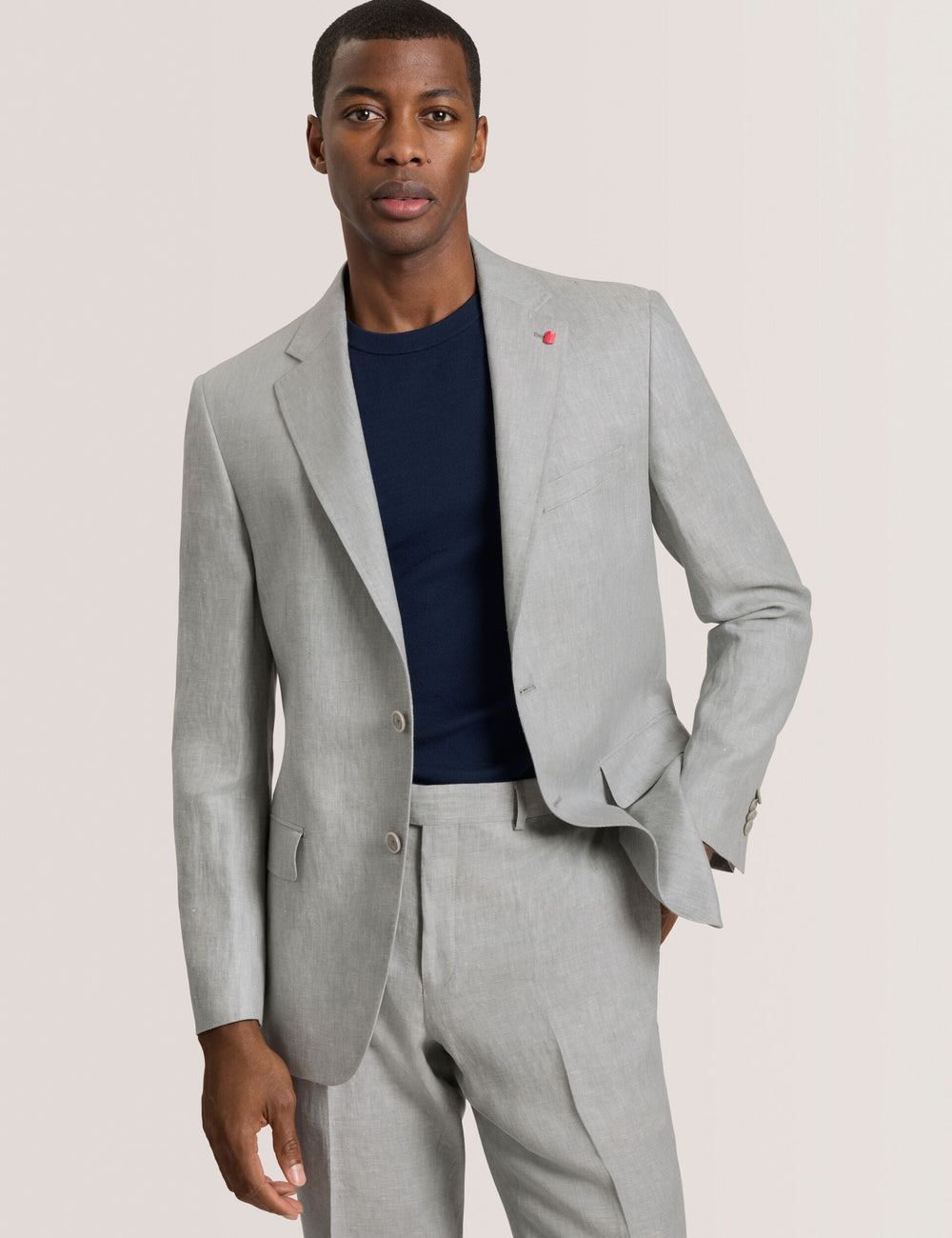 Men WINFRED - Single Breasted Two Button Notch Flat Front Linen Suit Jacket - Ted Baker
