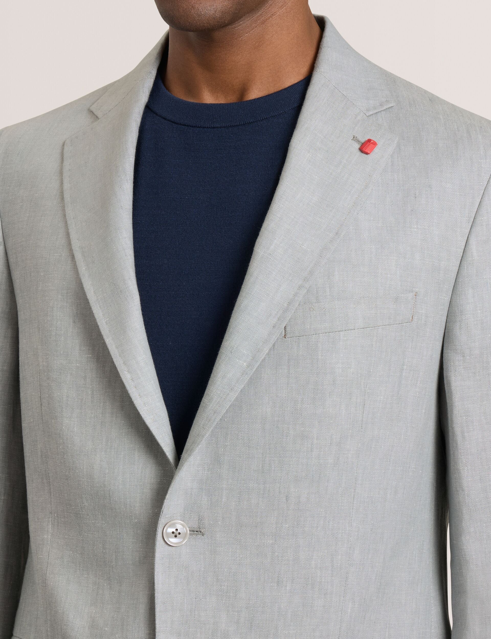 Men WINFRED - Single Breasted Two Button Notch Flat Front Linen Suit Jacket - Ted Baker