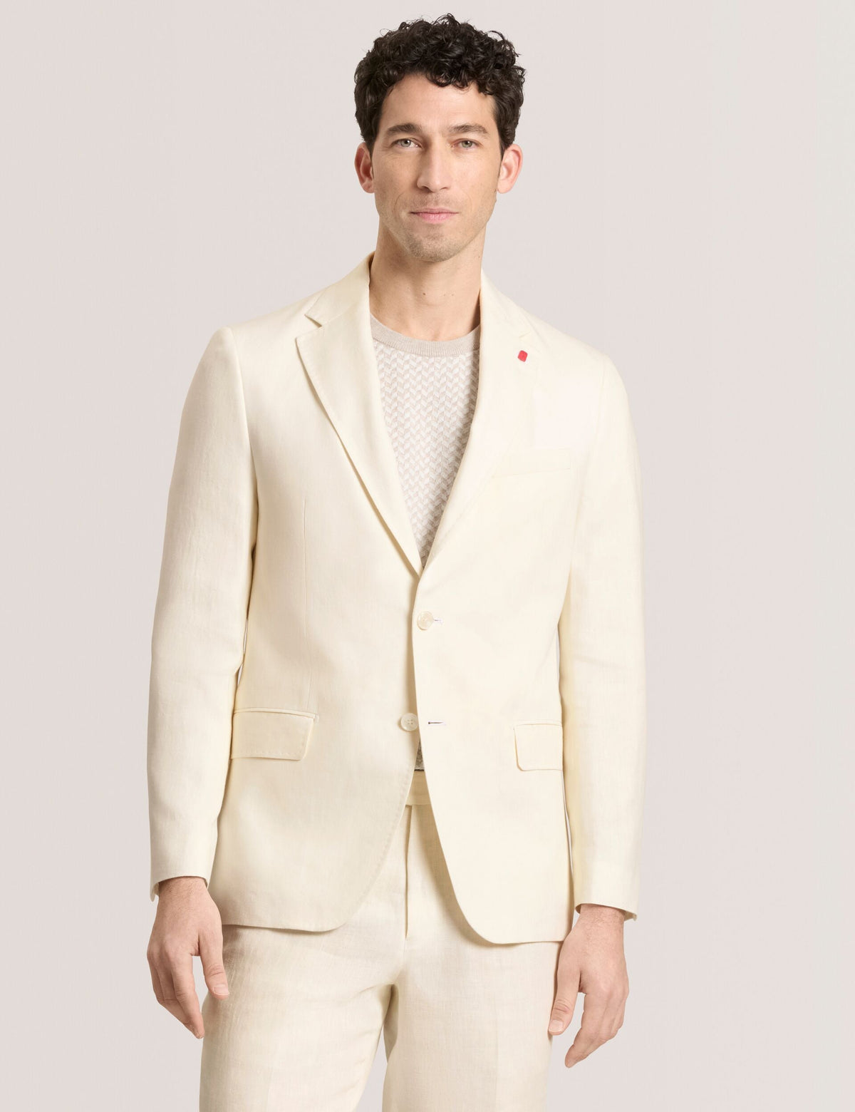 Men WINFRED - Single Breasted Two Button Notch Flat Front Linen Suit Jacket - Ted Baker