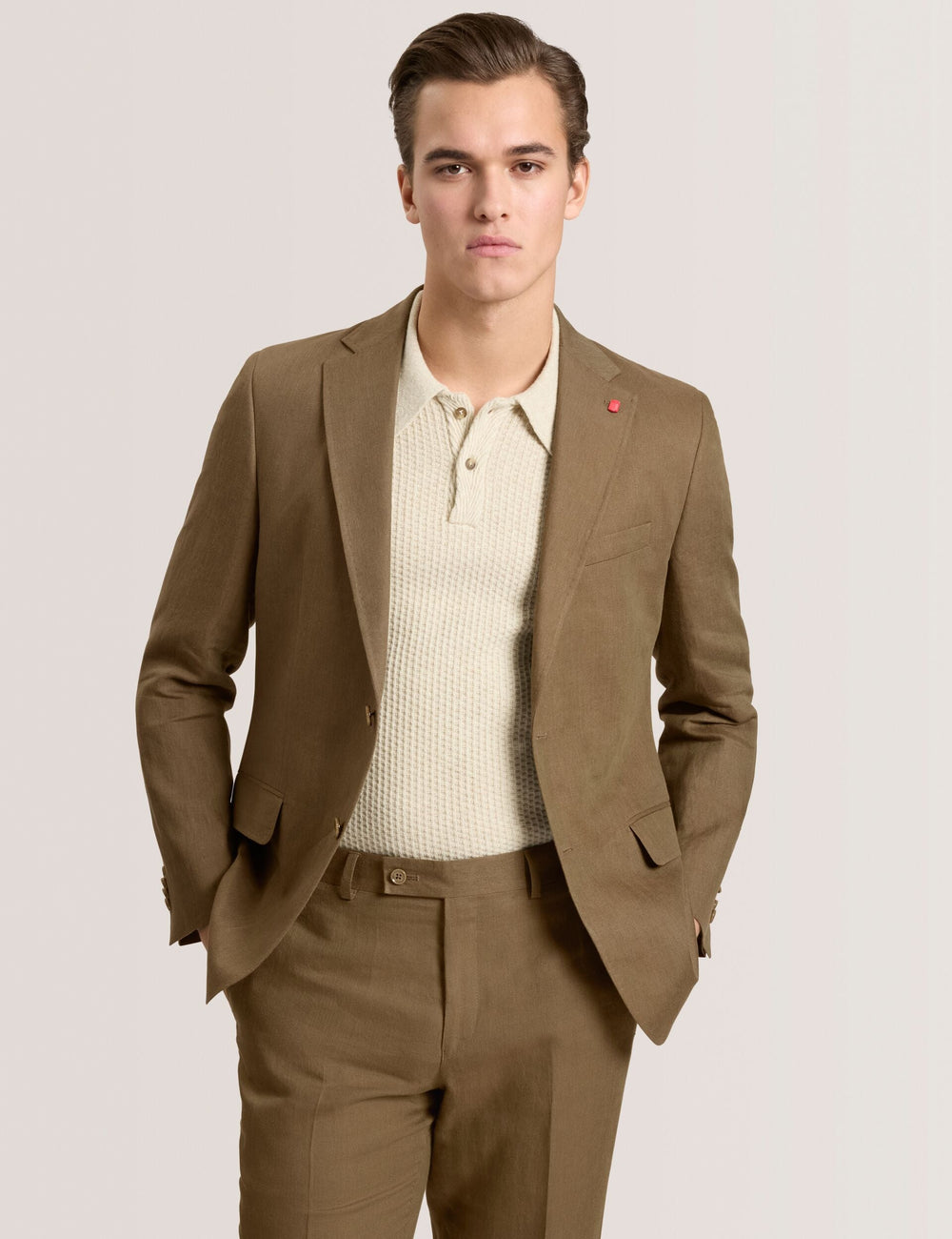 Men WINFRED - Single Breasted Two Button Notch Flat Front Linen Suit Jacket - Ted Baker