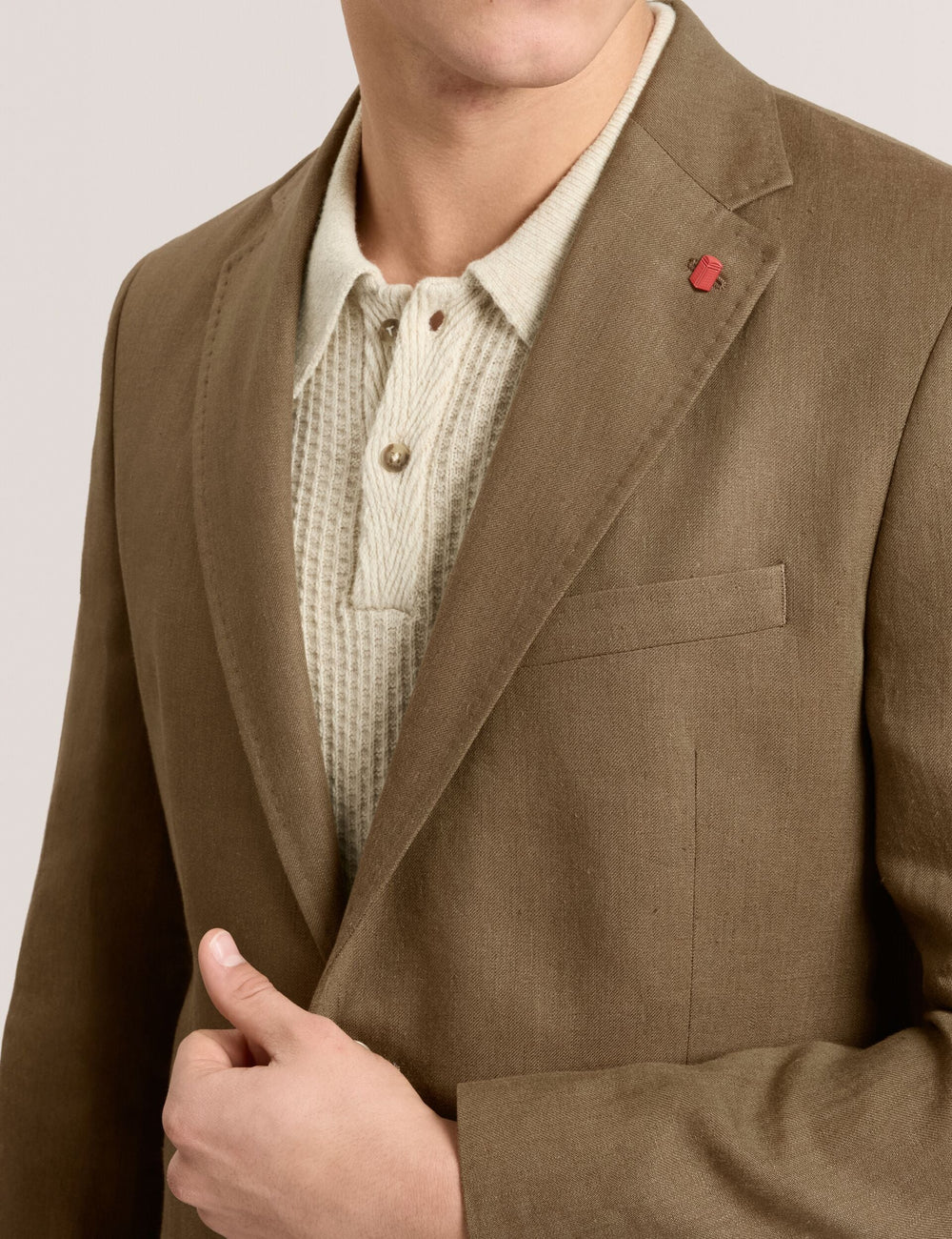 Men WINFRED - Single Breasted Two Button Notch Flat Front Linen Suit Jacket - Ted Baker