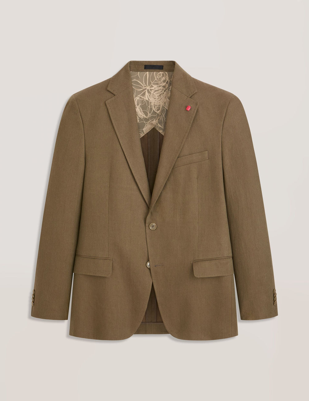 Men WINFRED - Single Breasted Two Button Notch Flat Front Linen Suit Jacket - Ted Baker