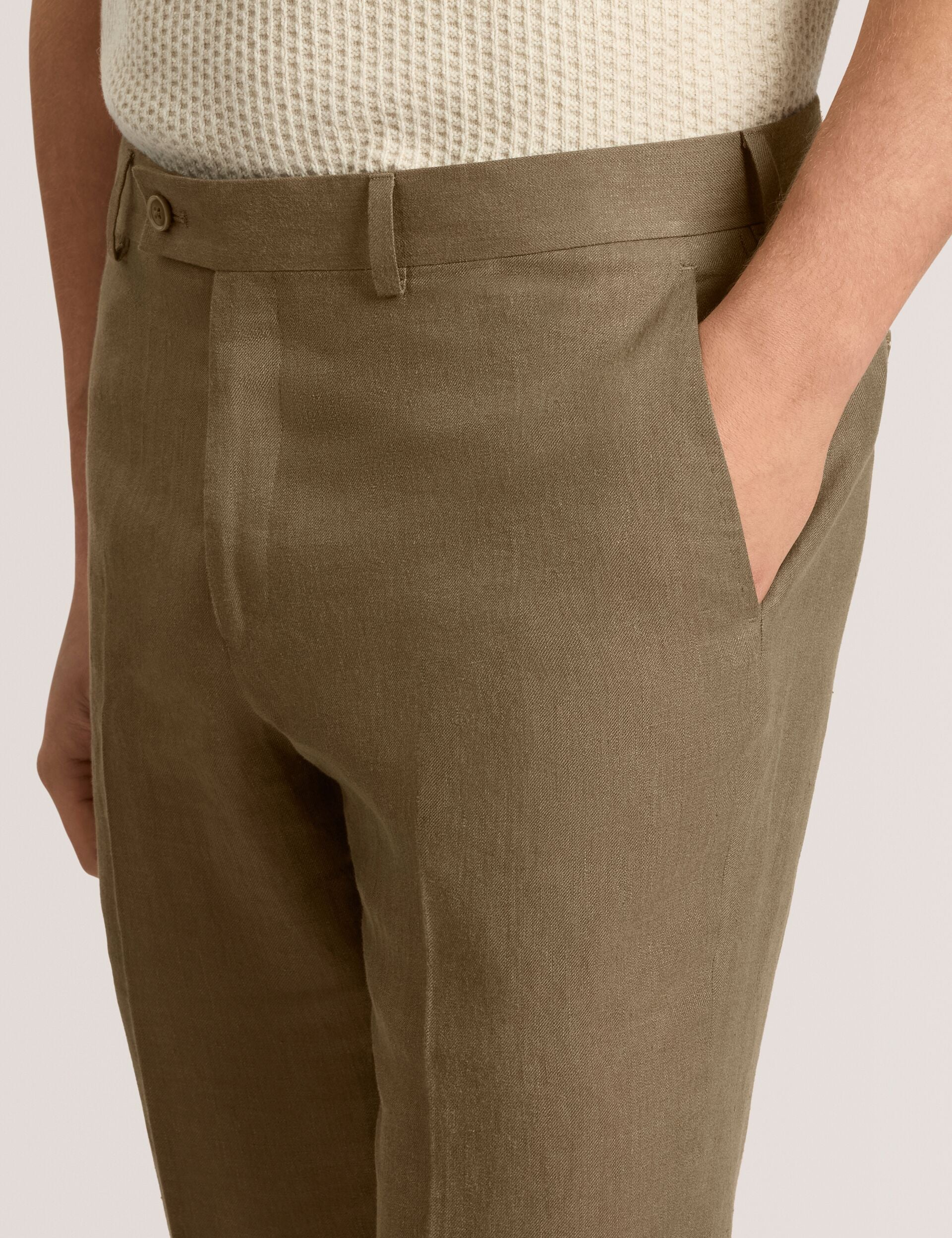 Men WINTER - Flat Front Linen Suit Pant - Ted Baker