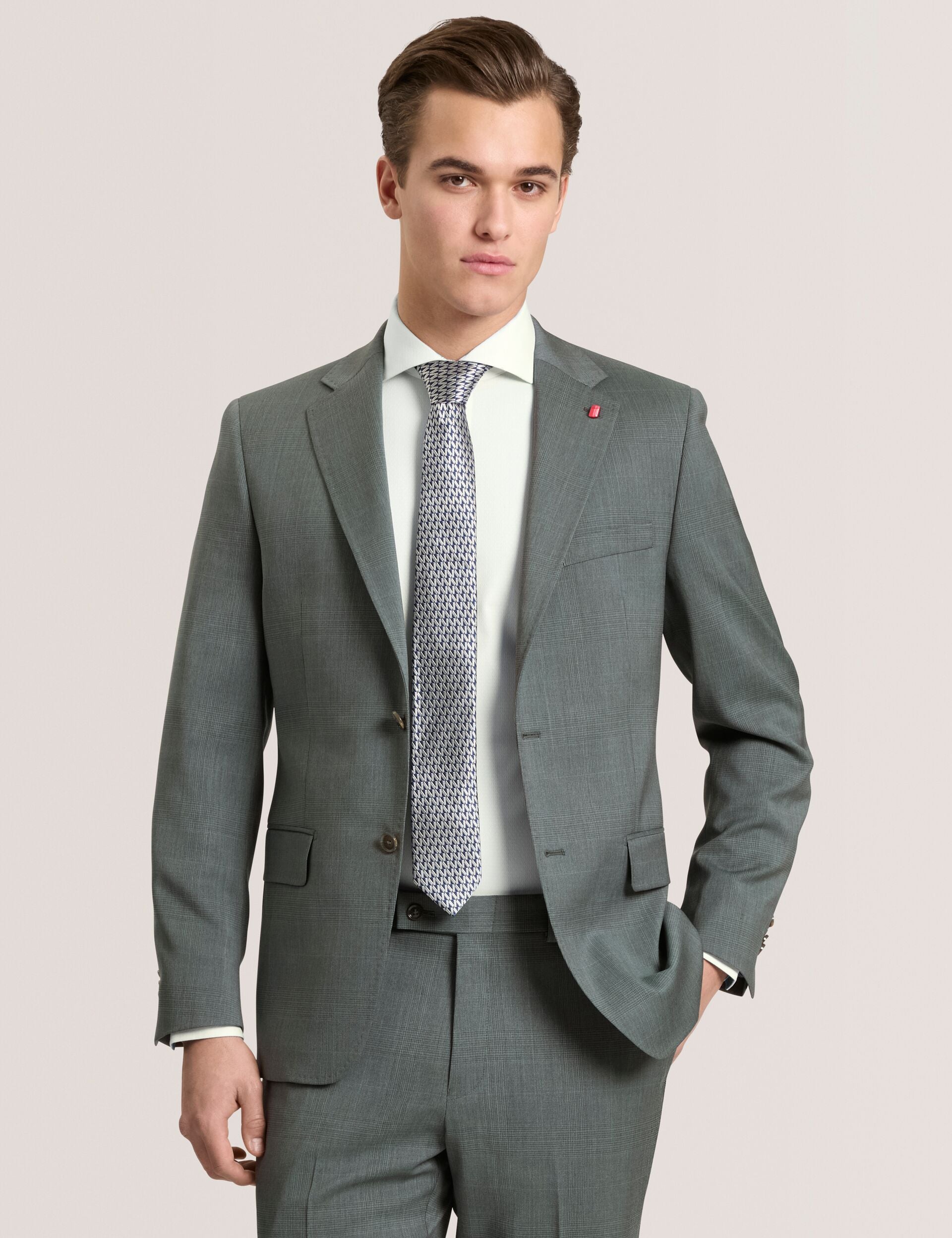 Men WRIGHT - Single Breasted Two Button Notch Flat Front Plaid Jacket - Ted Baker