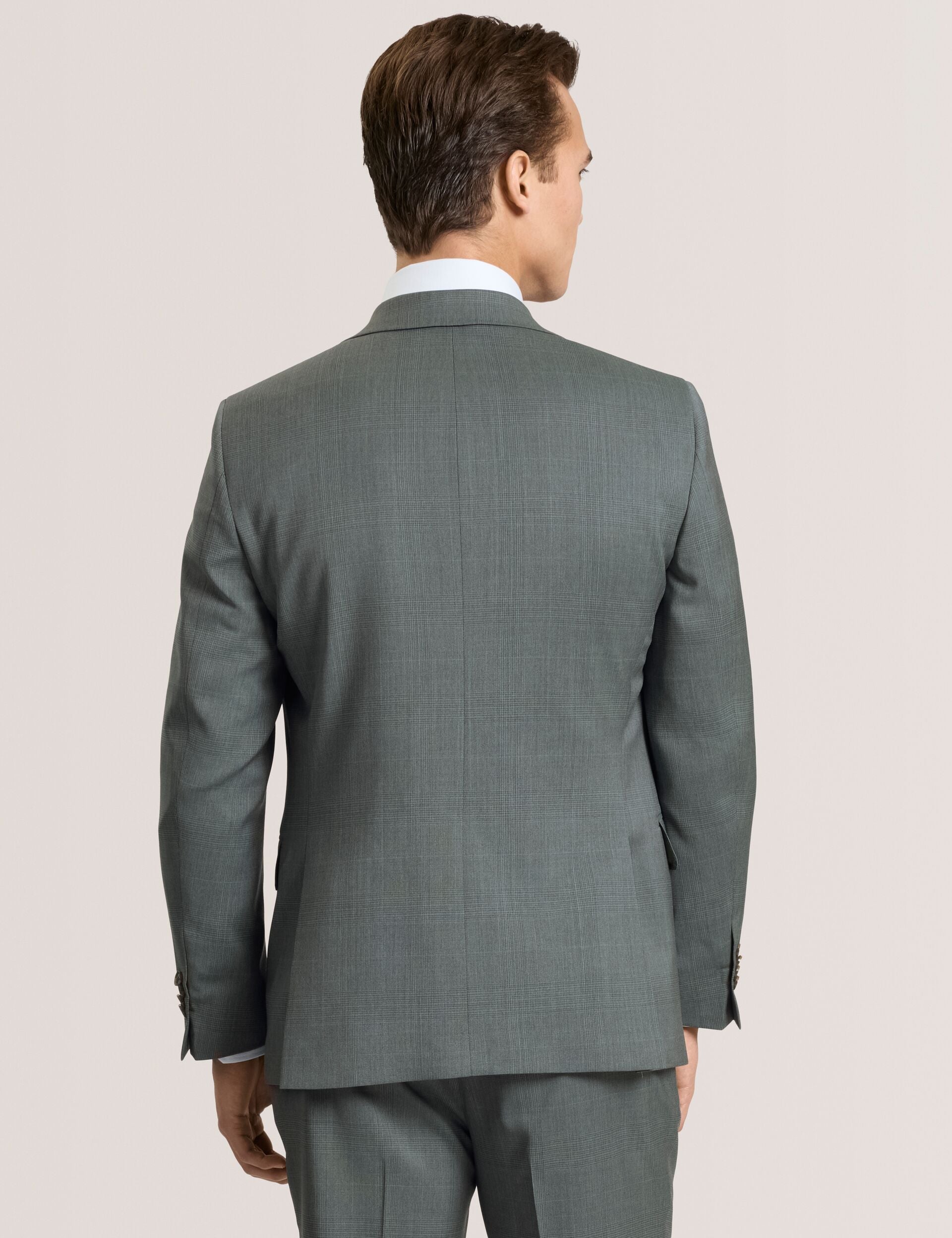 Men WRIGHT - Single Breasted Two Button Notch Flat Front Plaid Jacket - Ted Baker