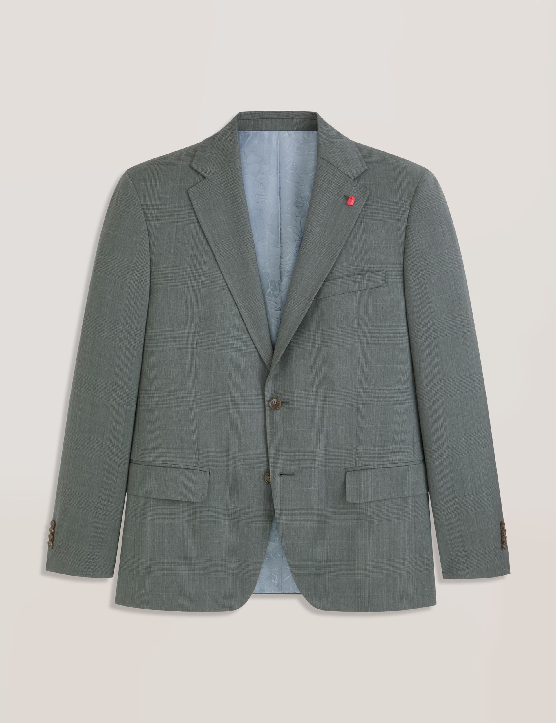 Men WRIGHT - Single Breasted Two Button Notch Flat Front Plaid Jacket - Ted Baker