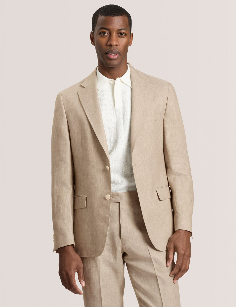 Men WINFRED - Single Breasted Two Button Notch Flat Front Linen Suit Jacket - Ted Baker