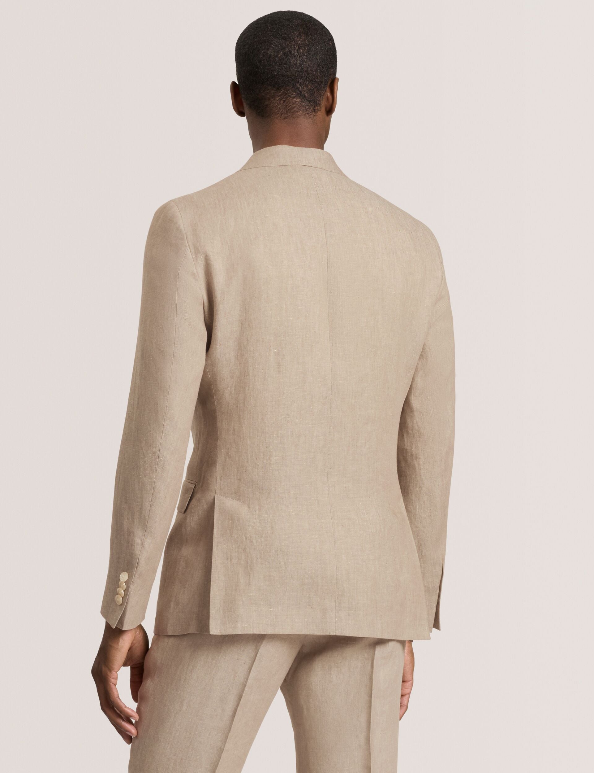 Men WINFRED - Single Breasted Two Button Notch Flat Front Linen Suit Jacket - Ted Baker