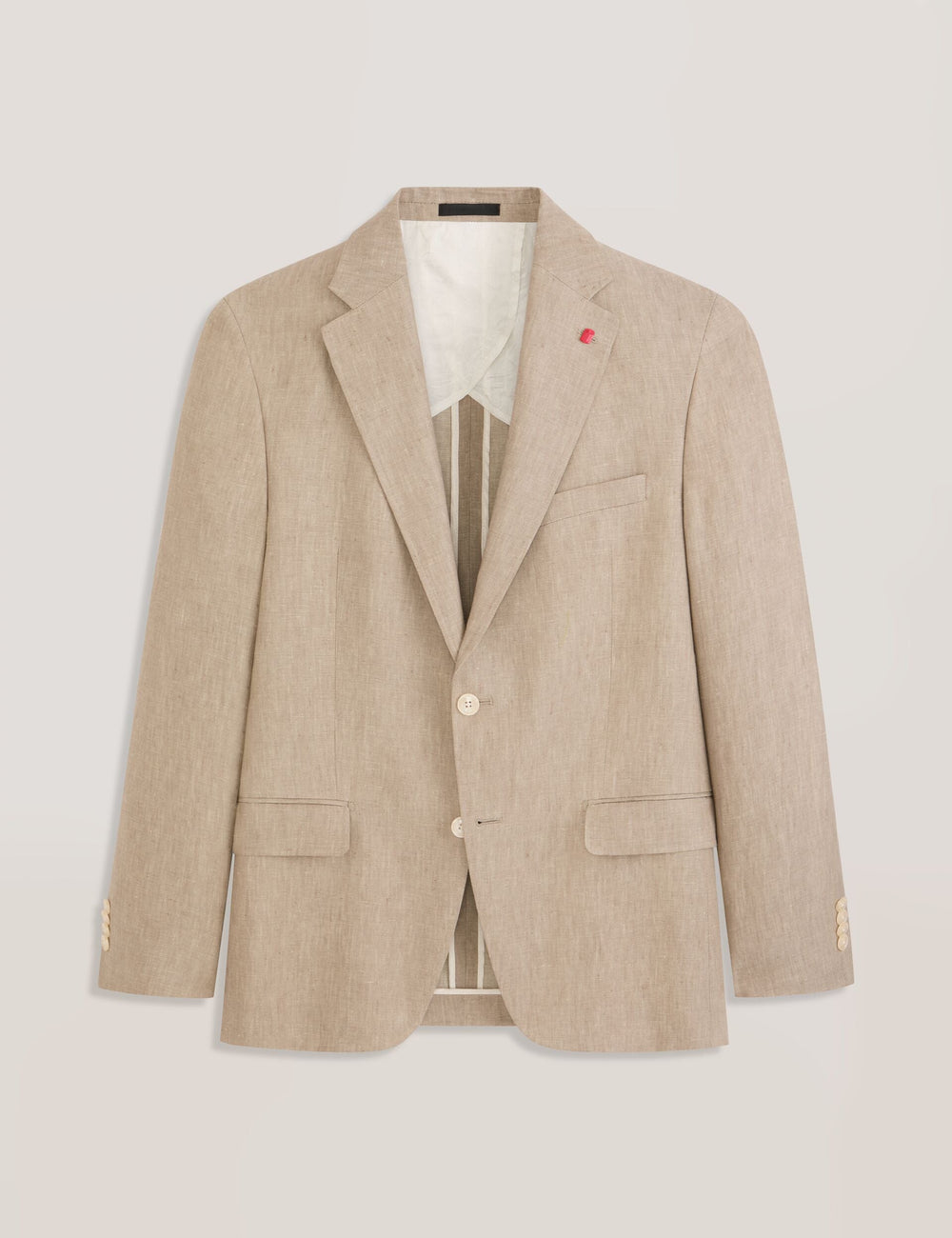 Men WINFRED - Single Breasted Two Button Notch Flat Front Linen Suit Jacket - Ted Baker