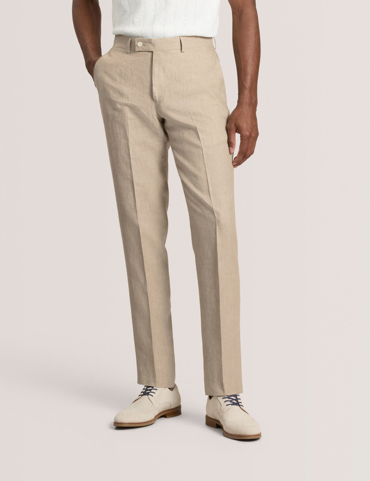 Men WINTER - Flat Front Linen Suit Pant - Ted Baker