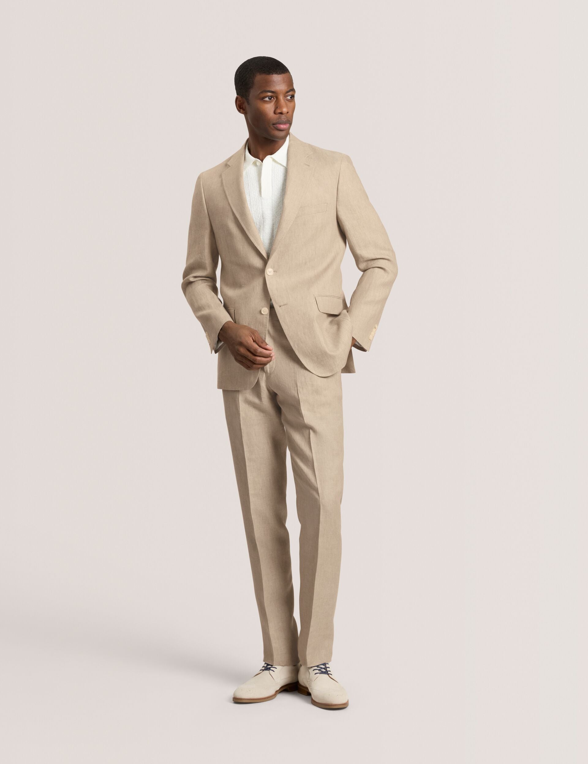 Men WINTER - Flat Front Linen Suit Pant - Ted Baker