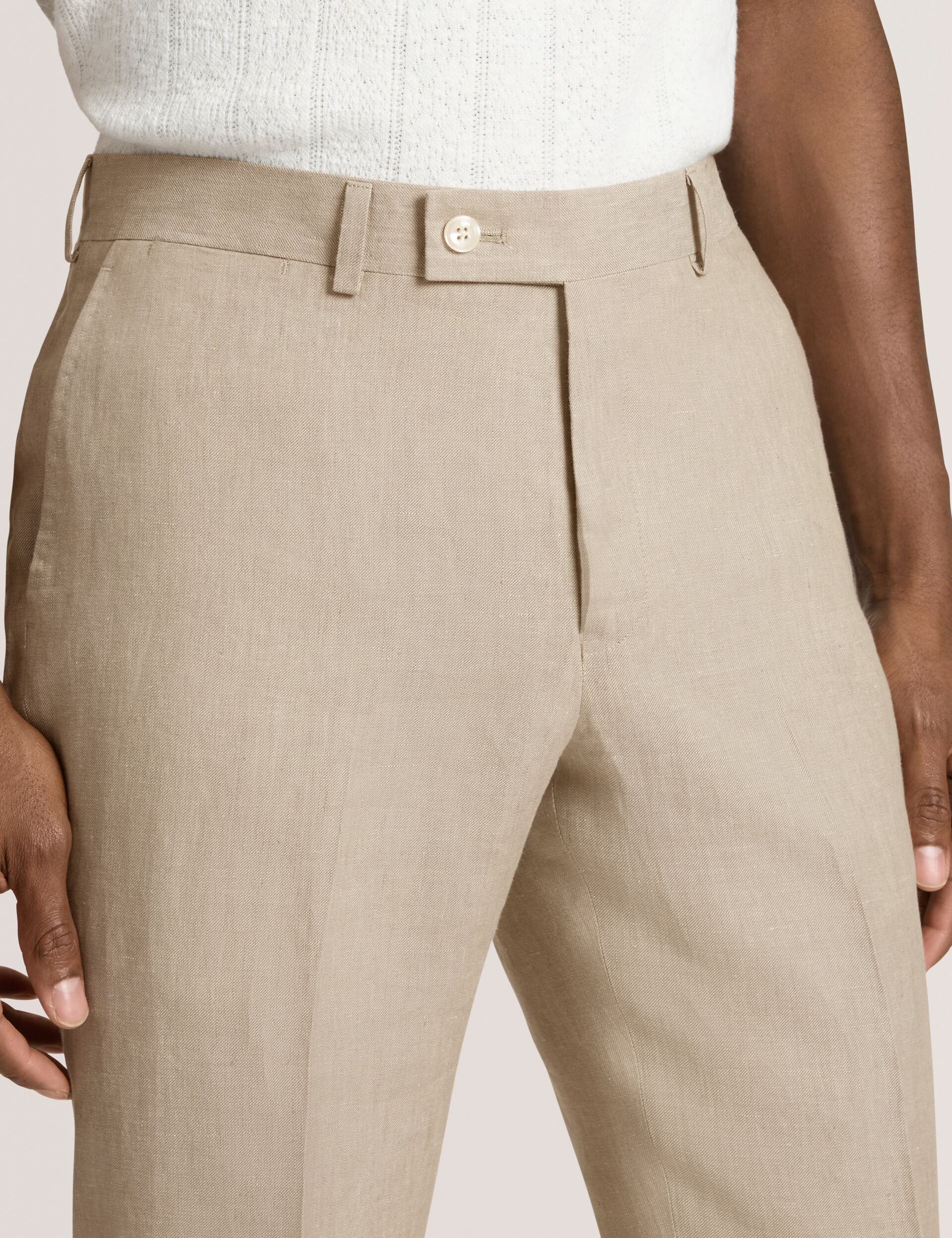 Men WINTER - Flat Front Linen Suit Pant - Ted Baker