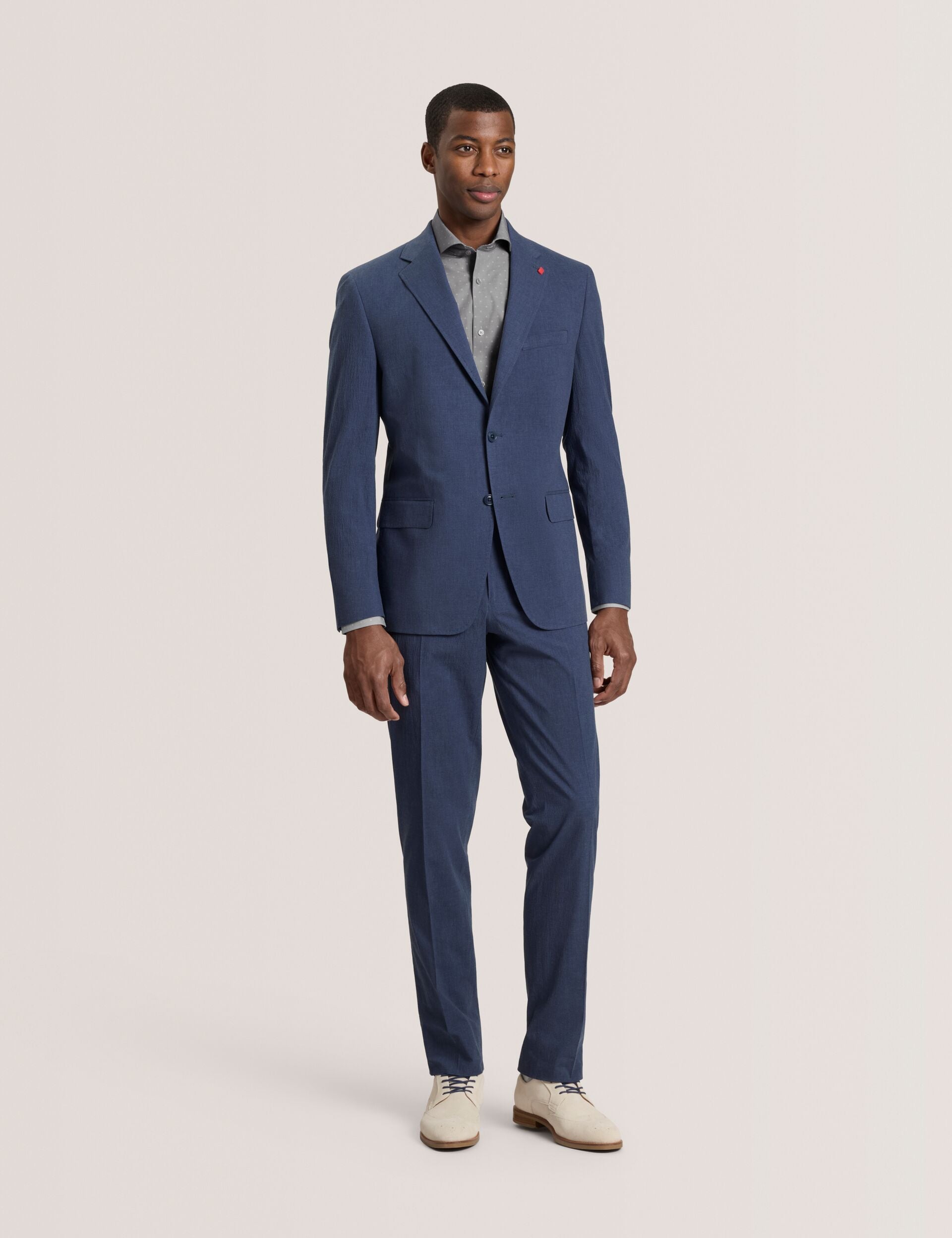 Men WINFRED - Single Breasted Two Button Notch Flat Front Seersucker Suit Jacket - Ted Baker