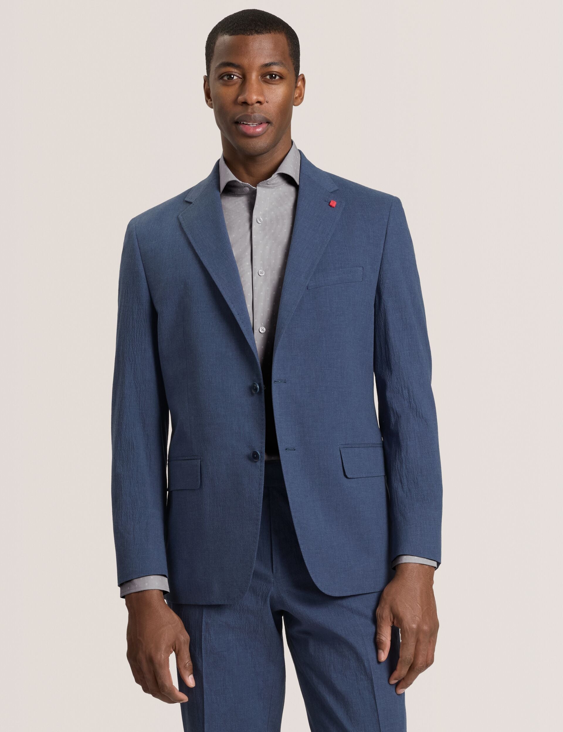 Men WINFRED - Single Breasted Two Button Notch Flat Front Seersucker Suit Jacket - Ted Baker