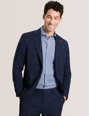 Men WRIGHT - Single Breasted Two Button Notch Flat Front Plaid Jacket - Ted Baker