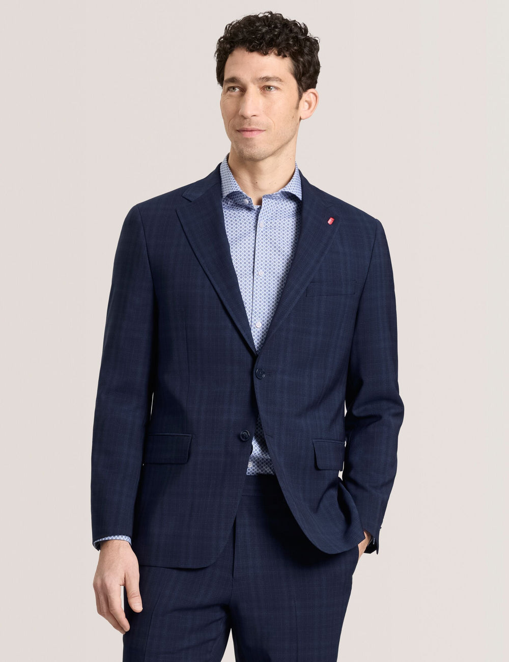 Men WRIGHT - Single Breasted Two Button Notch Flat Front Plaid Jacket - Ted Baker