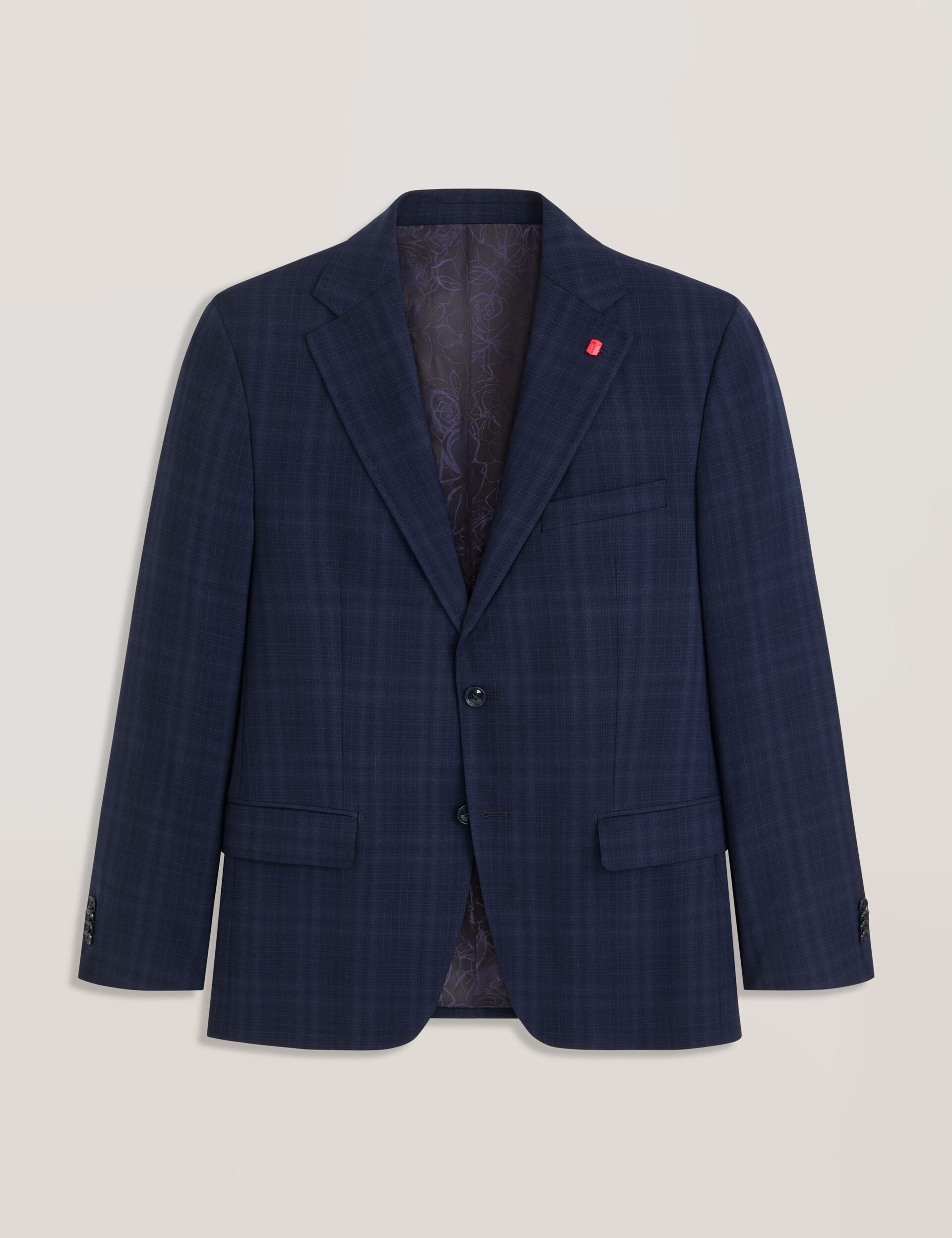 Men WRIGHT - Single Breasted Two Button Notch Flat Front Plaid Jacket - Ted Baker