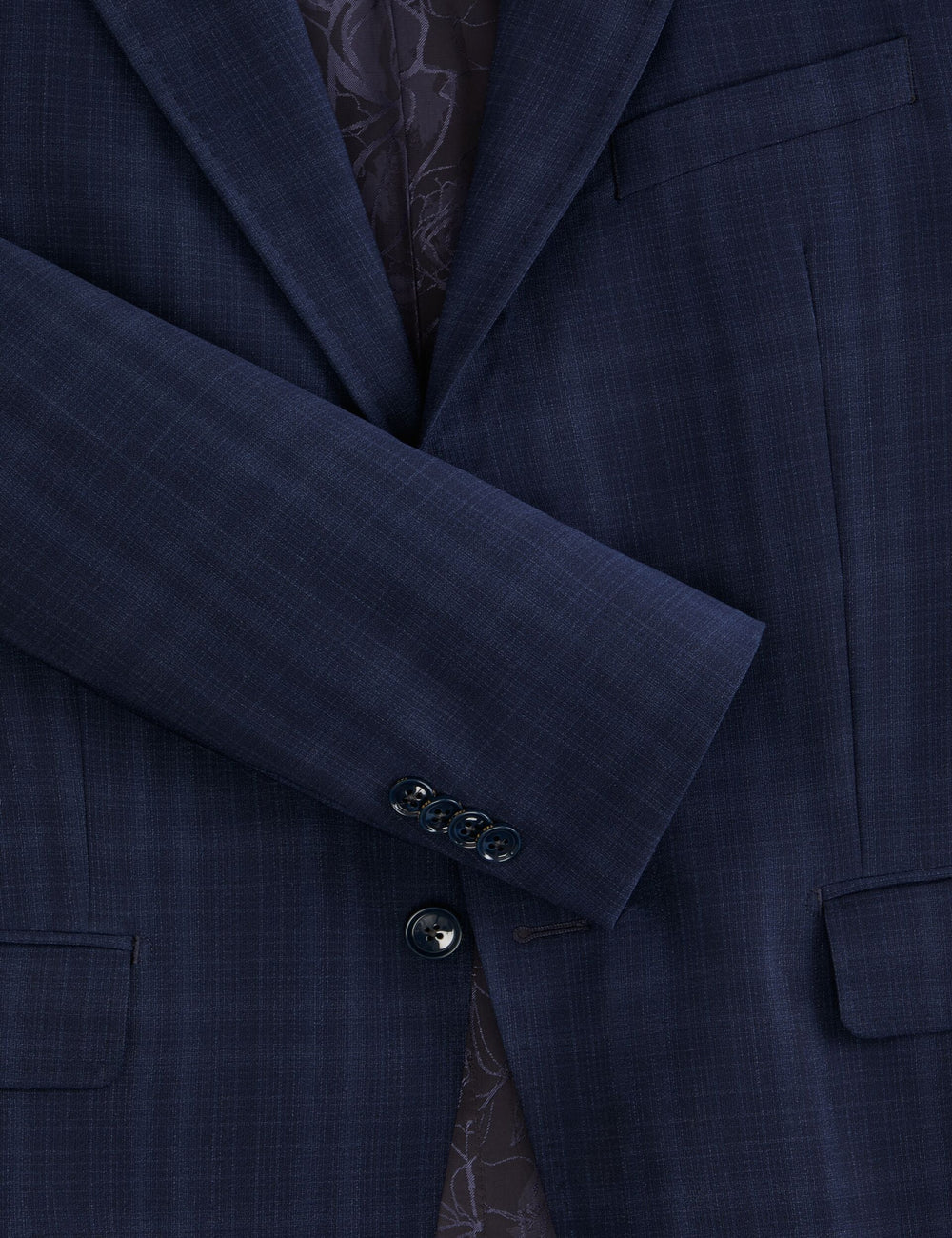 Men WRIGHT - Single Breasted Two Button Notch Flat Front Plaid Jacket - Ted Baker
