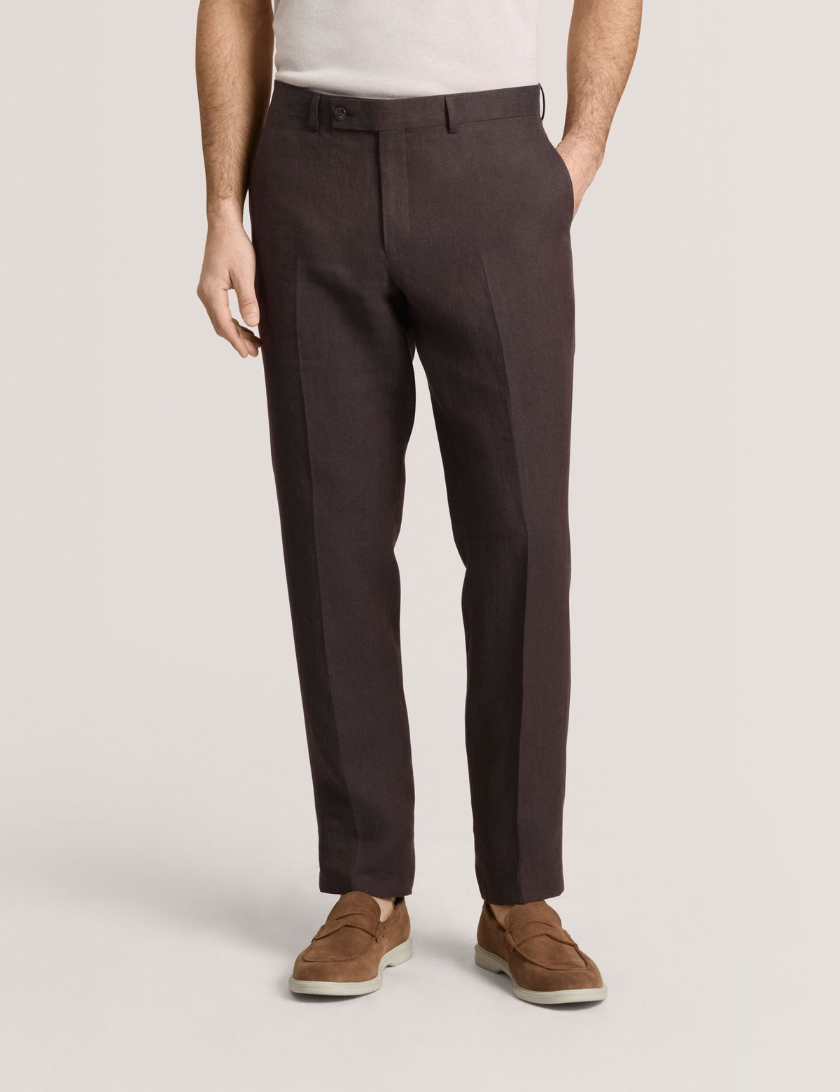 Men WINTER - Flat Front Linen Suit Pant - Ted Baker