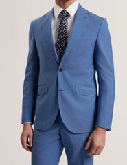 Men JAYING - Slim Fit Blue Textured Wool Suit Jacket - Ted Baker