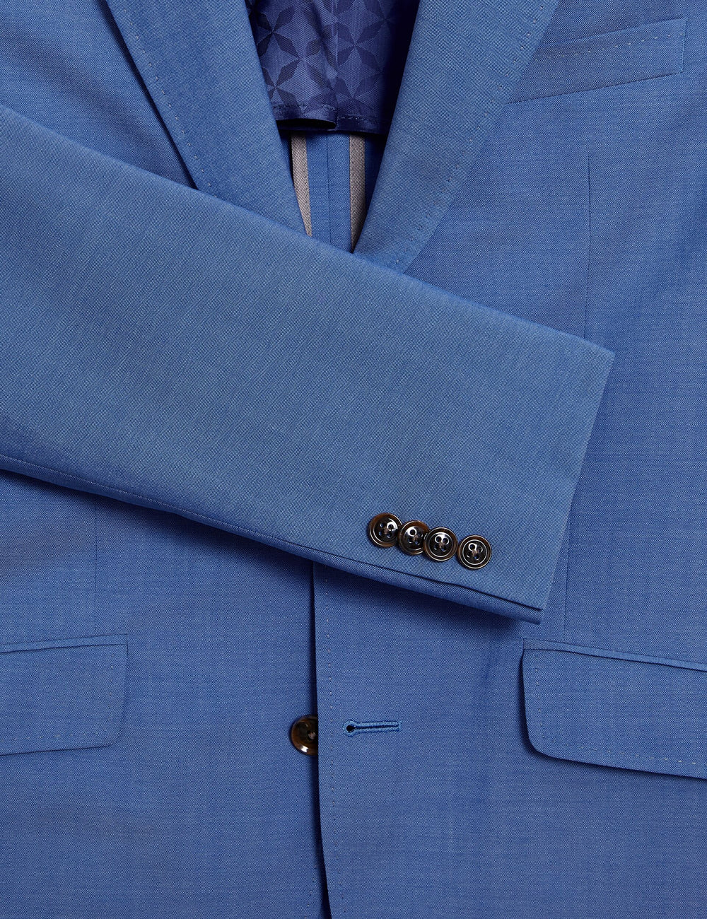 Men JAYING - Slim Fit Blue Textured Wool Suit Jacket - Ted Baker