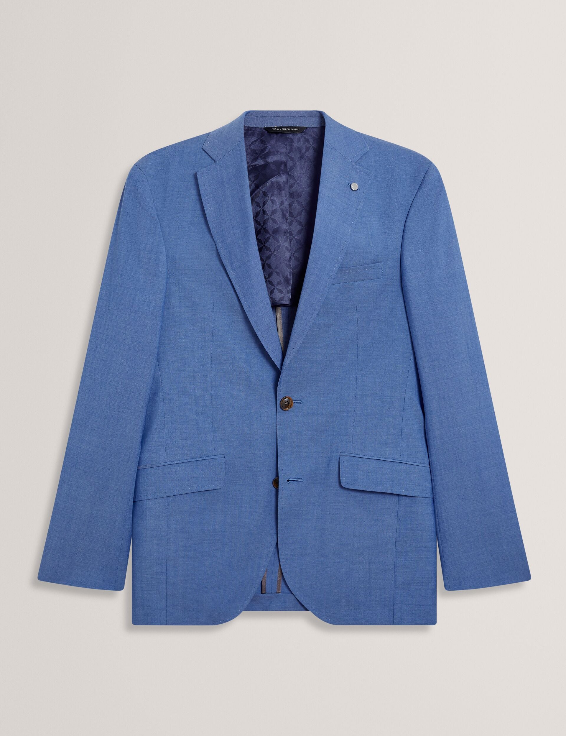 Men JAYING - Slim Fit Blue Textured Wool Suit Jacket - Ted Baker