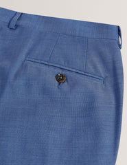 Men JAYINGS - Slim Fit Blue Textured Wool Suit Pants - Ted Baker