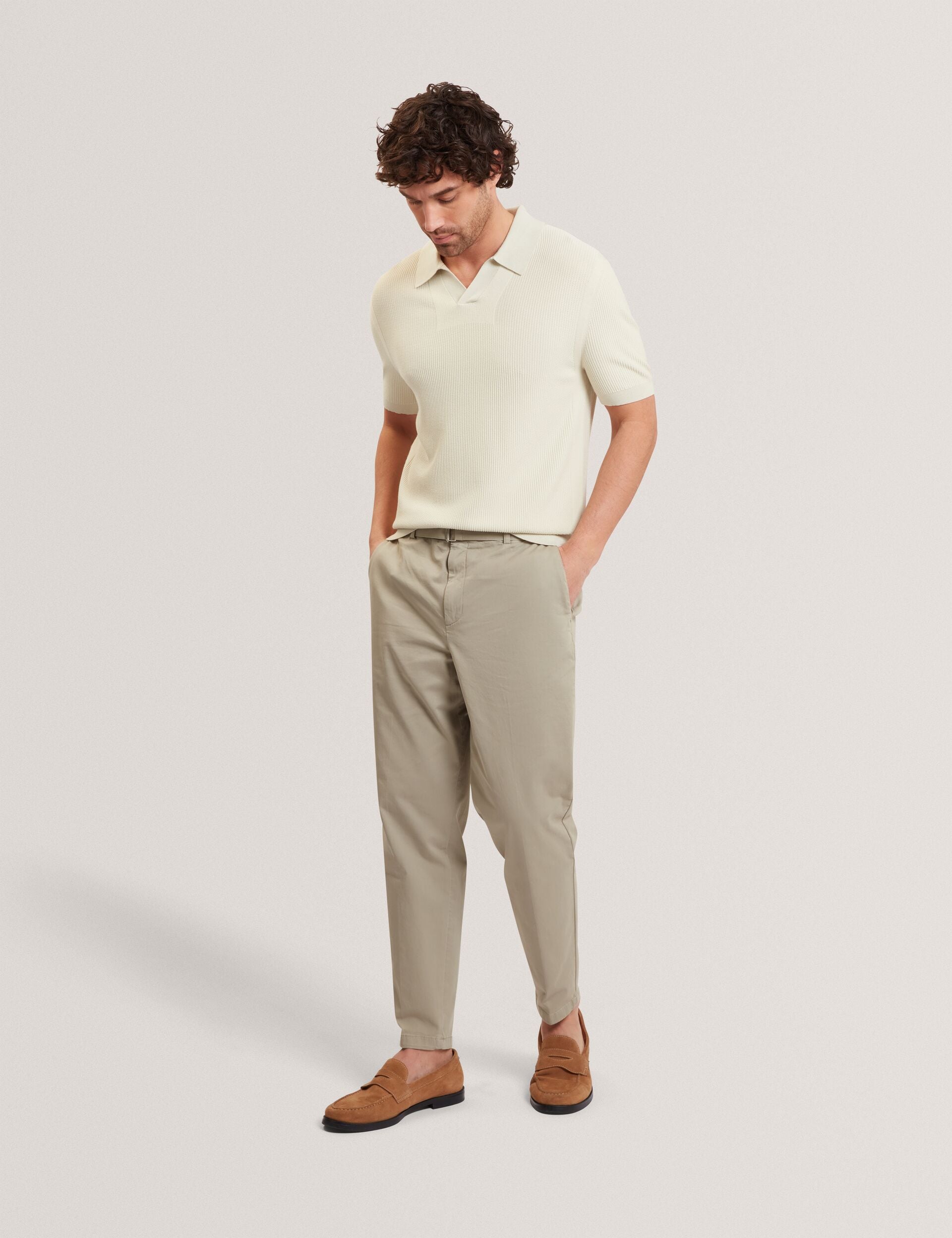 Men AINDREA Stitched Rib Open Neck Polo Shirt - Ted Baker