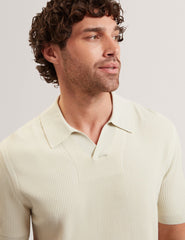 Men AINDREA Stitched Rib Open Neck Polo Shirt - Ted Baker