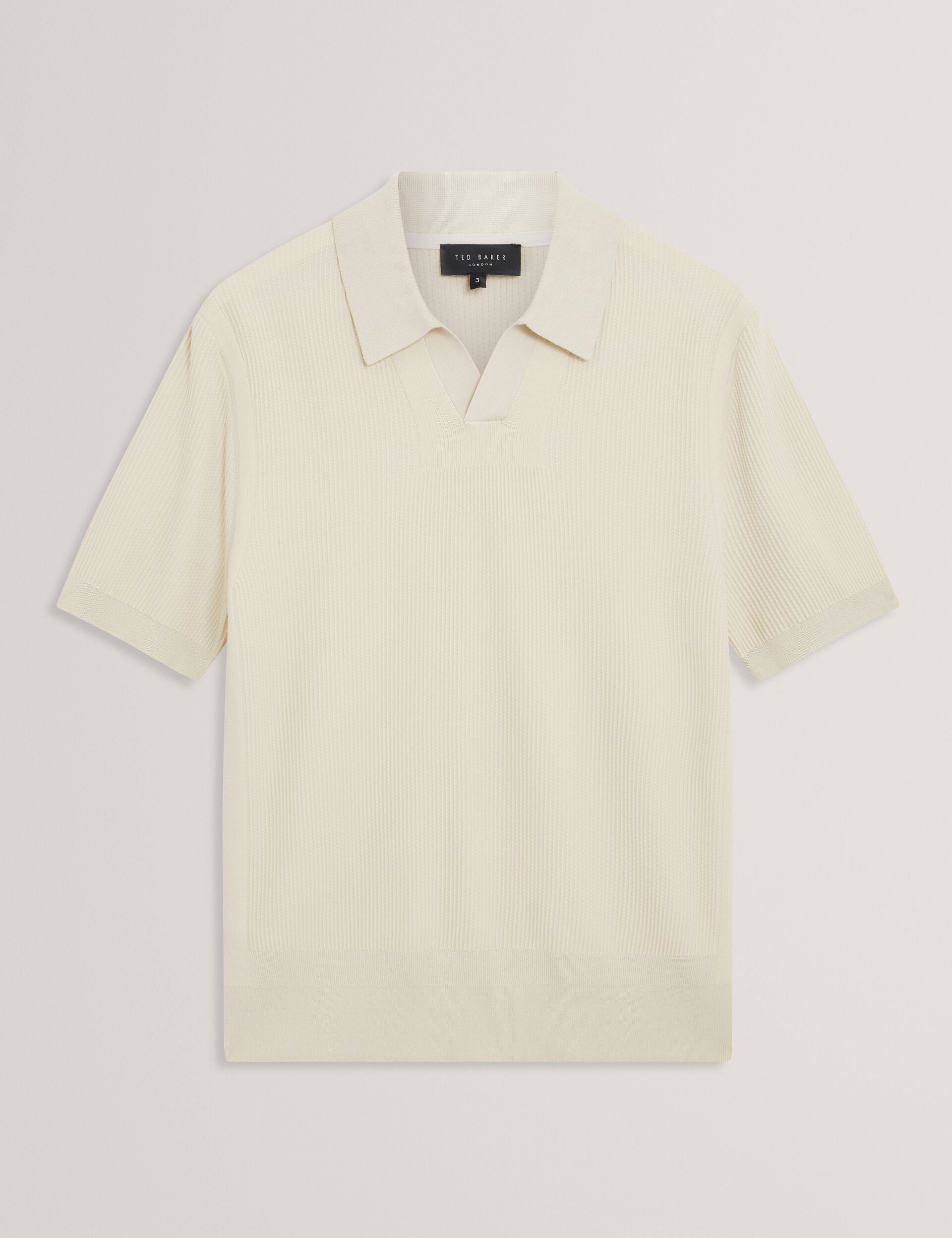 Men AINDREA Stitched Rib Open Neck Polo Shirt - Ted Baker