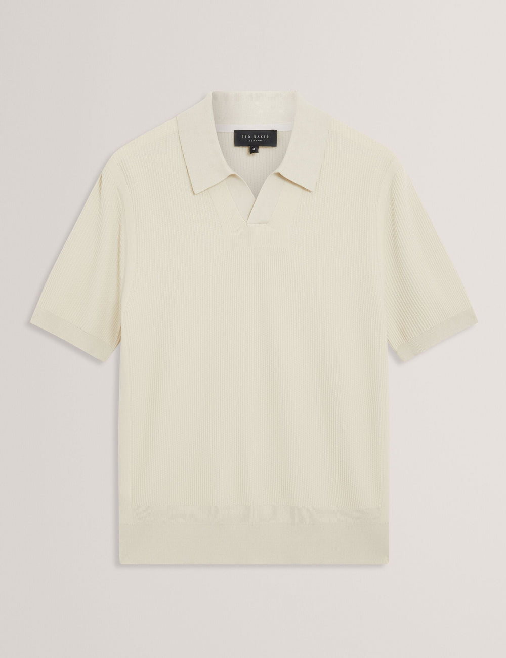 Men AINDREA Stitched Rib Open Neck Polo Shirt - Ted Baker