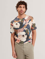 Men DOWLLE Garden Print Crew Neck Cotton T-Shirt - Ted Baker