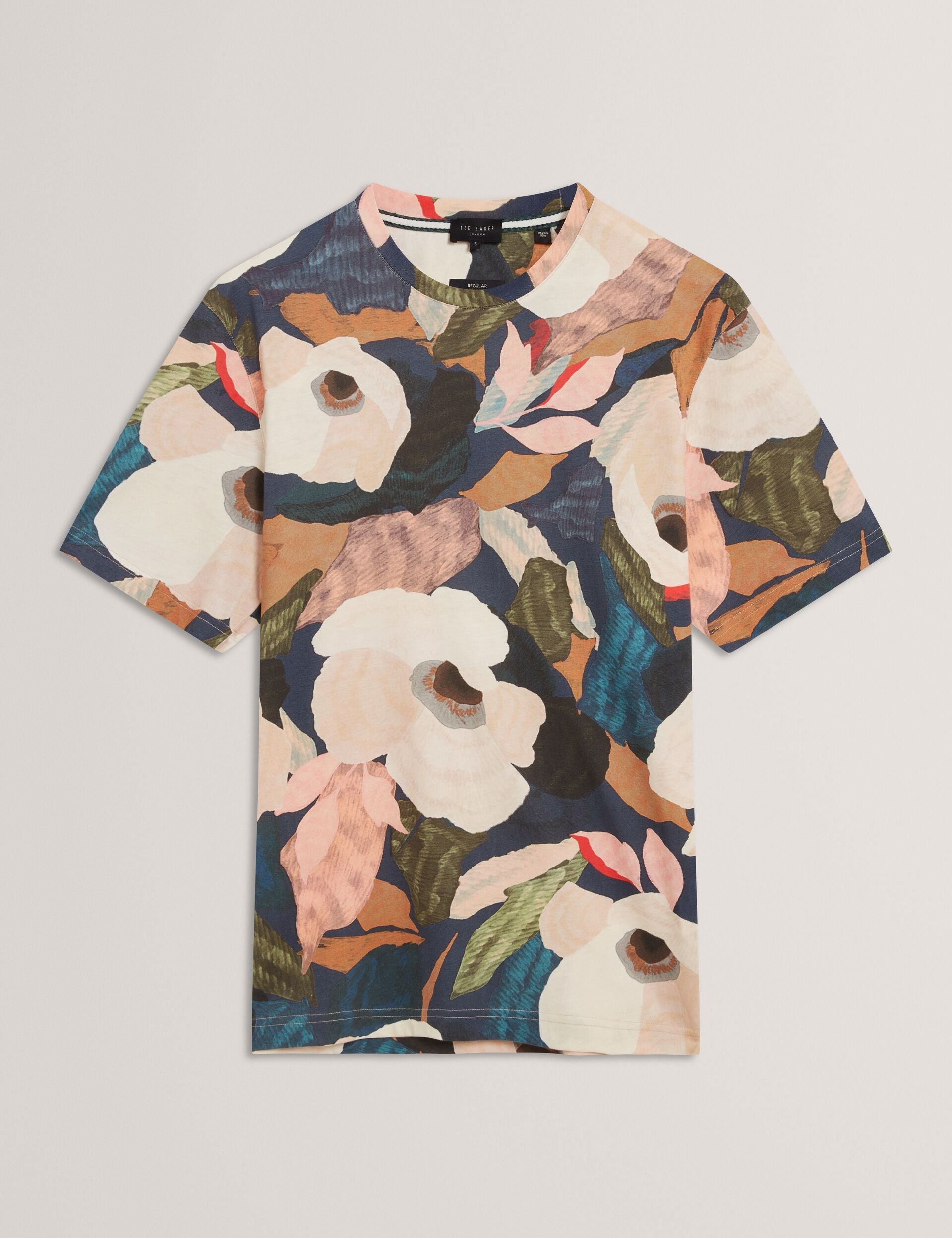 Men DOWLLE Garden Print Crew Neck Cotton T-Shirt - Ted Baker