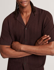 Men LOUND Textured Stripe Knit Short Sleeve Shirt - Ted Baker