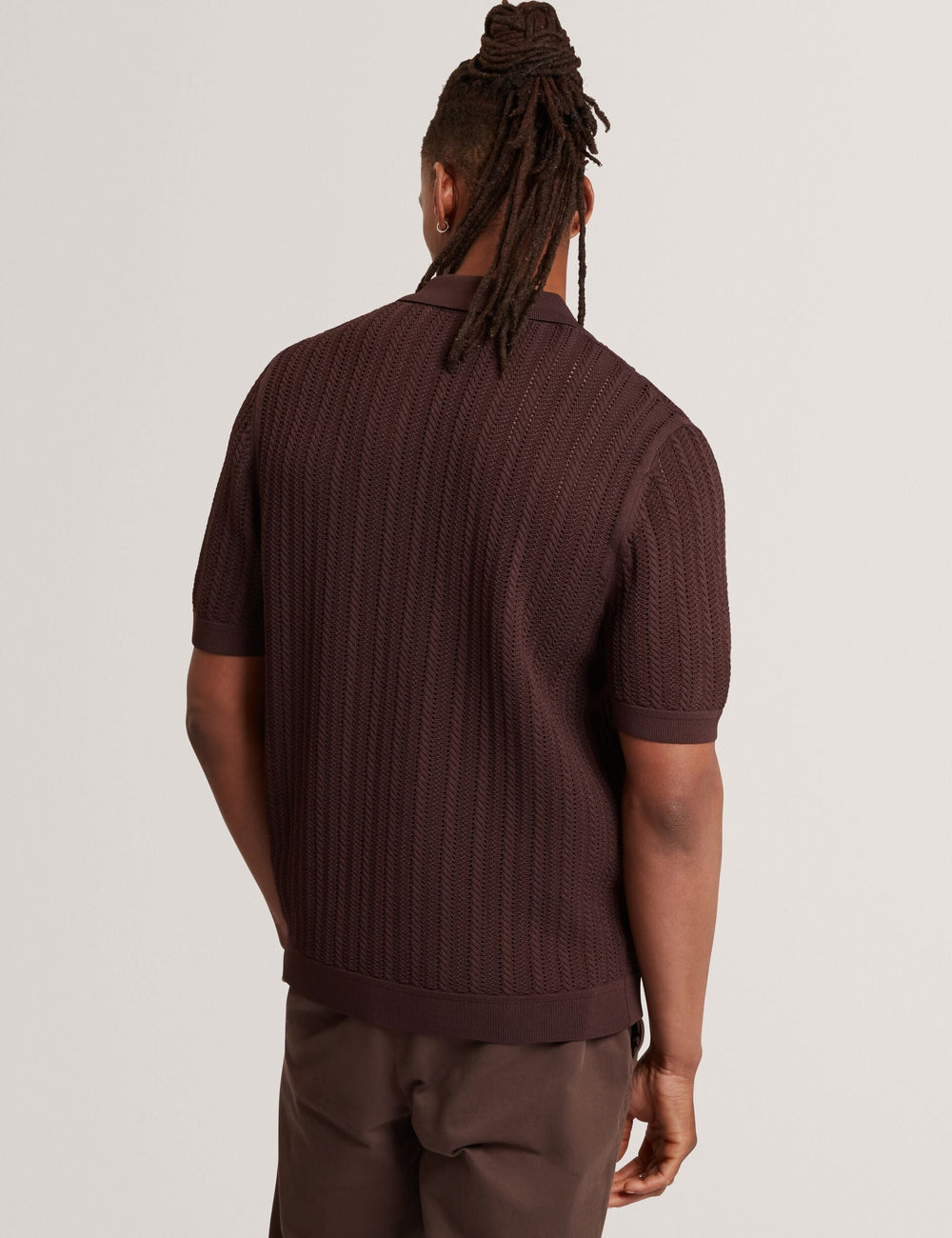 Men LOUND Textured Stripe Knit Short Sleeve Shirt - Ted Baker