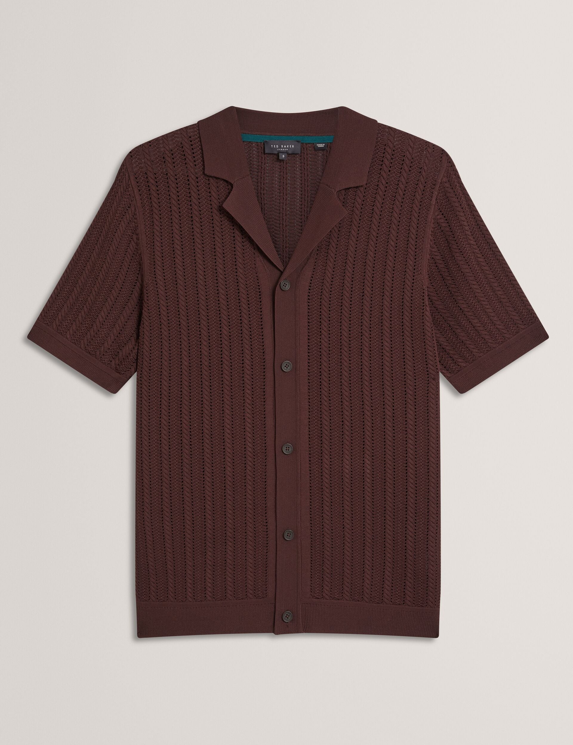 Men LOUND Textured Stripe Knit Short Sleeve Shirt - Ted Baker