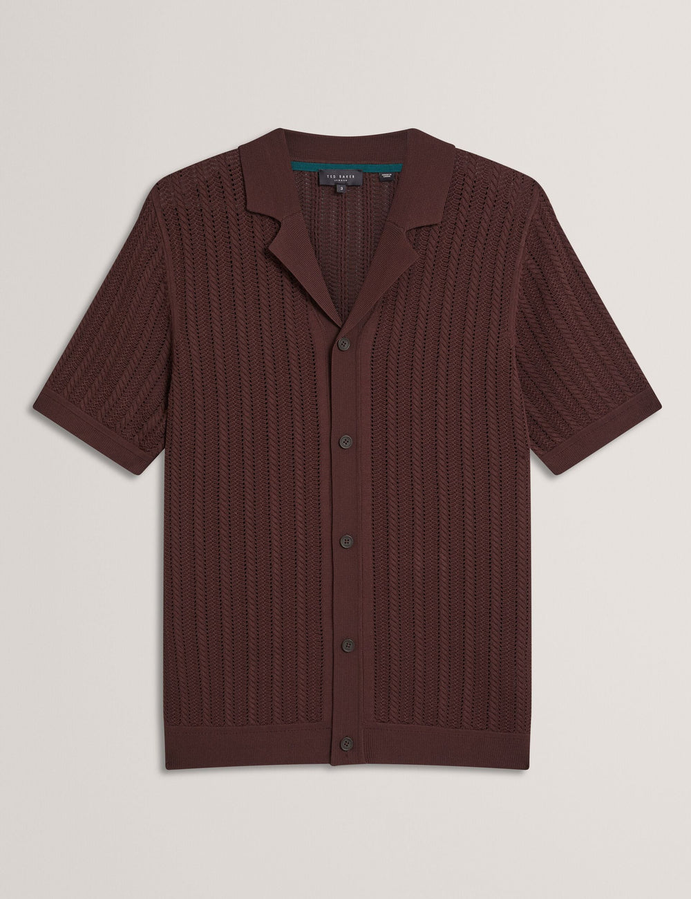 Men LOUND Textured Stripe Knit Short Sleeve Shirt - Ted Baker