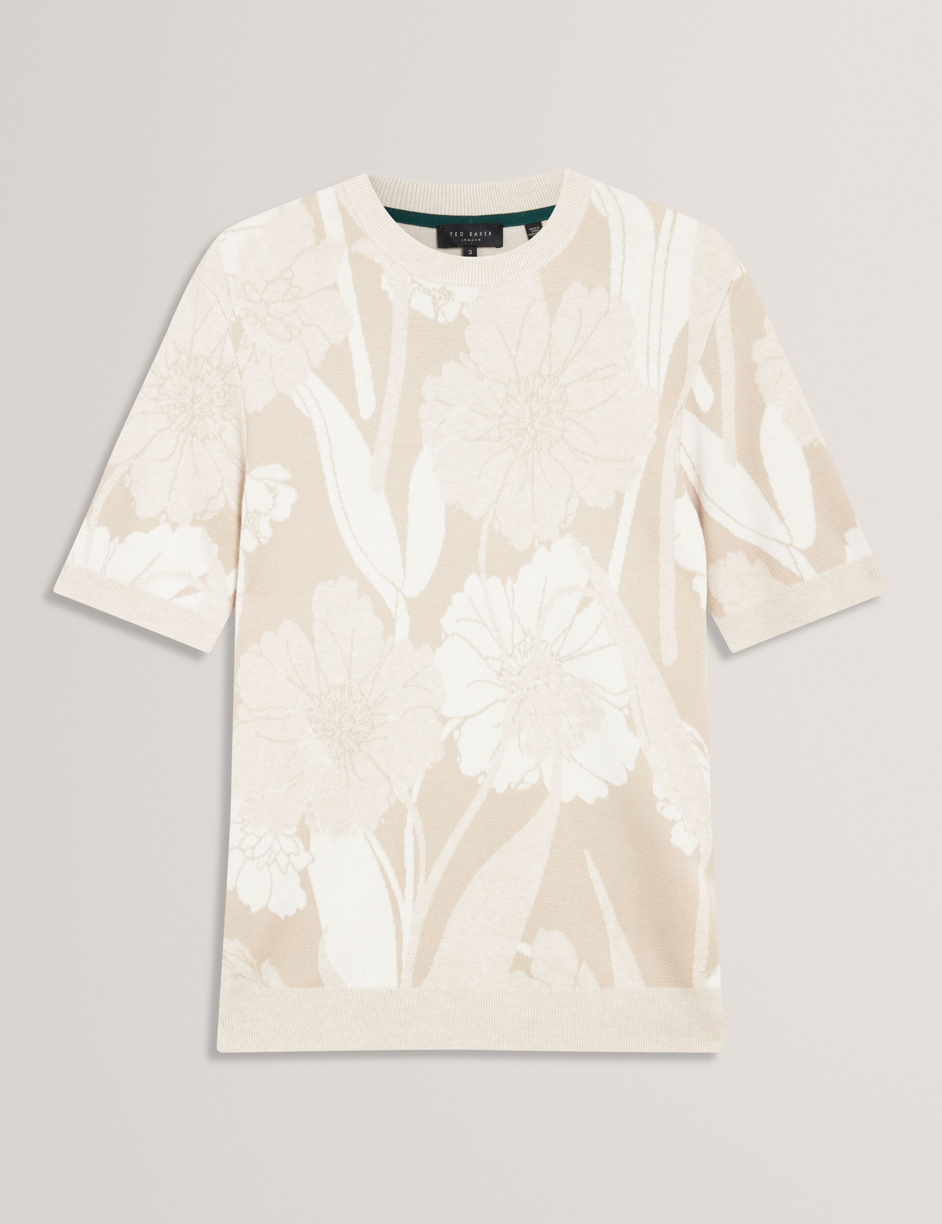 Men BARYN Jacquard Botanical Wool Blend T-Shirt - Ted Baker